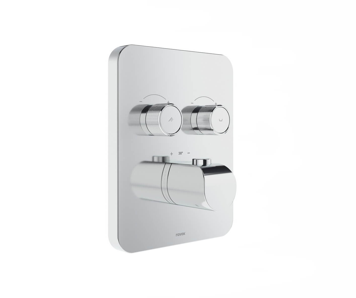 Ravak Flat baterie cadă-duș ascuns cu termostat crom X070747