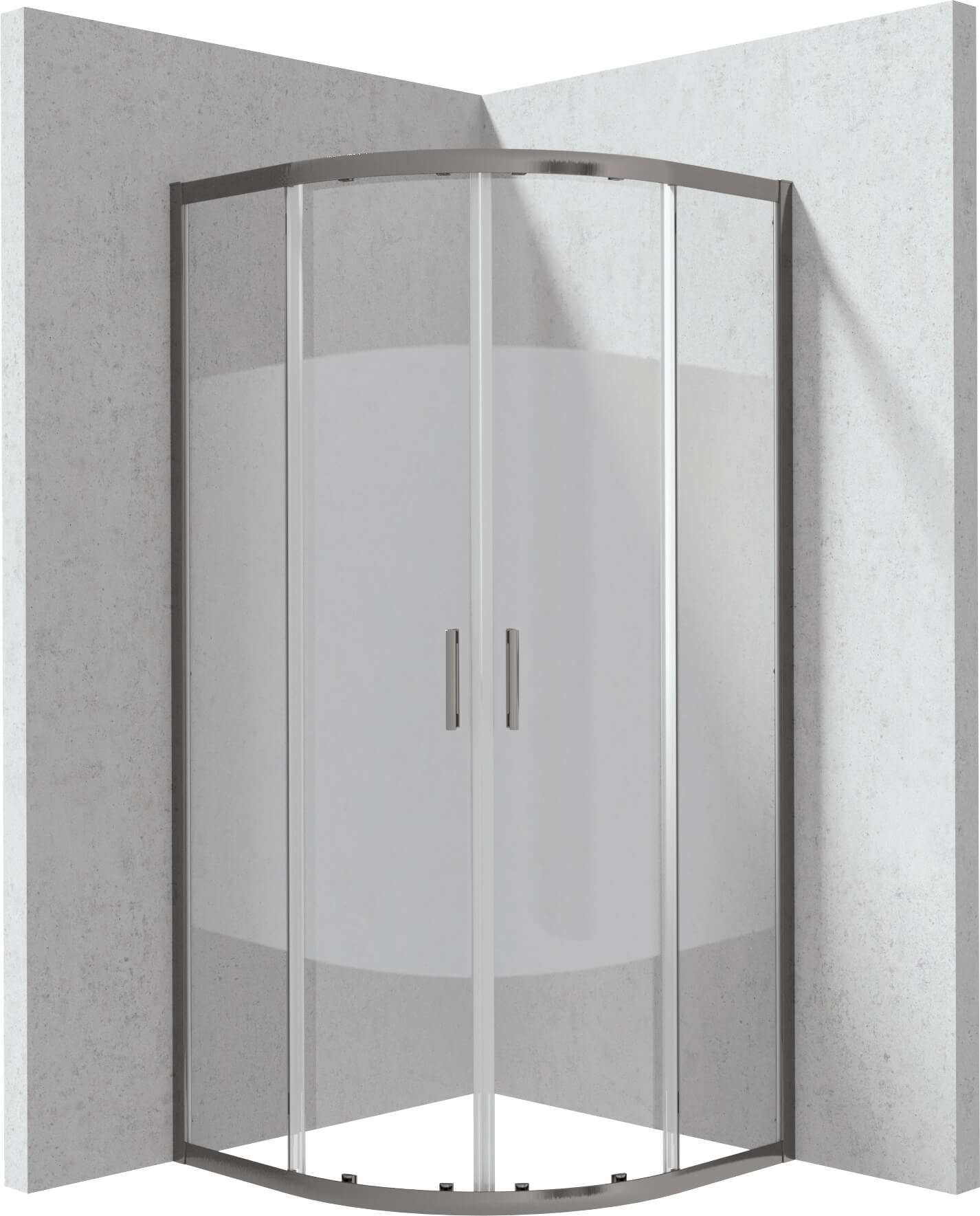 Deante Funkia Evo cabină de duș 80x80 cm semicircular grafit mat/sticlă cu model KYPDE88P