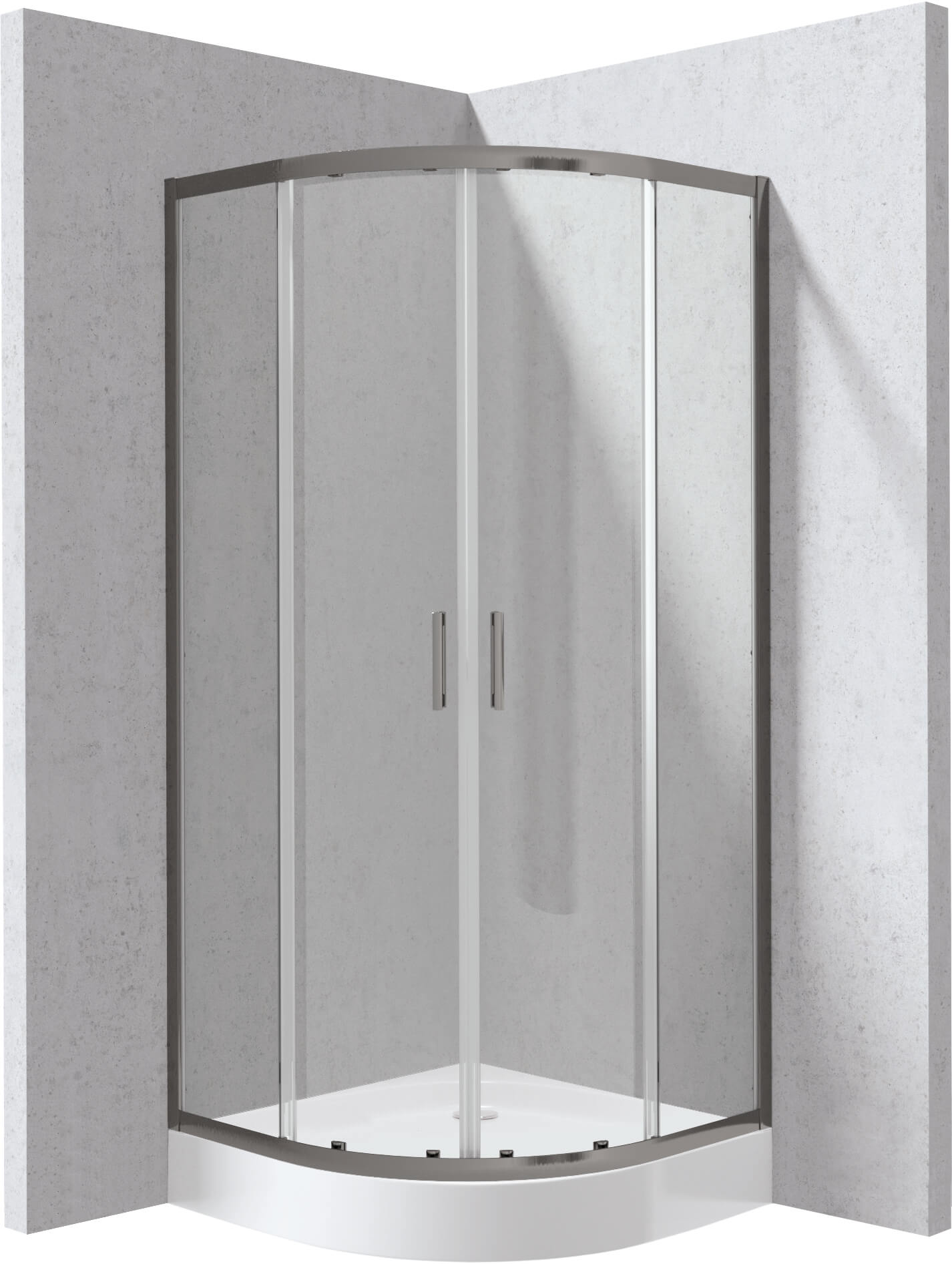 Deante Funkia Evo cabină cu cădiță 80x80 cm semicircular grafit mat/sticlă transparentă KYPZD088P