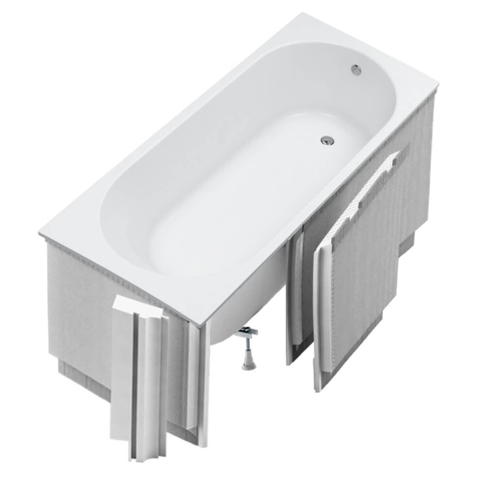 Schedpol Tara White Mat SET cadă cu carcasă 170x75 cm alb 3.587/B/MG/OULED/S