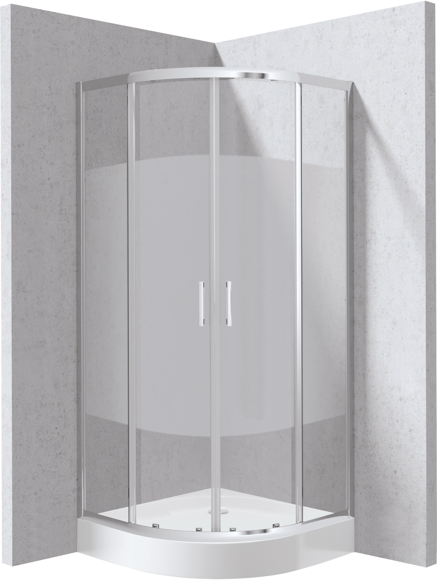 Deante Funkia Evo cabină cu cădiță 80x80 cm semicircular crom luciu/sticlă cu model KYPZ0E88P