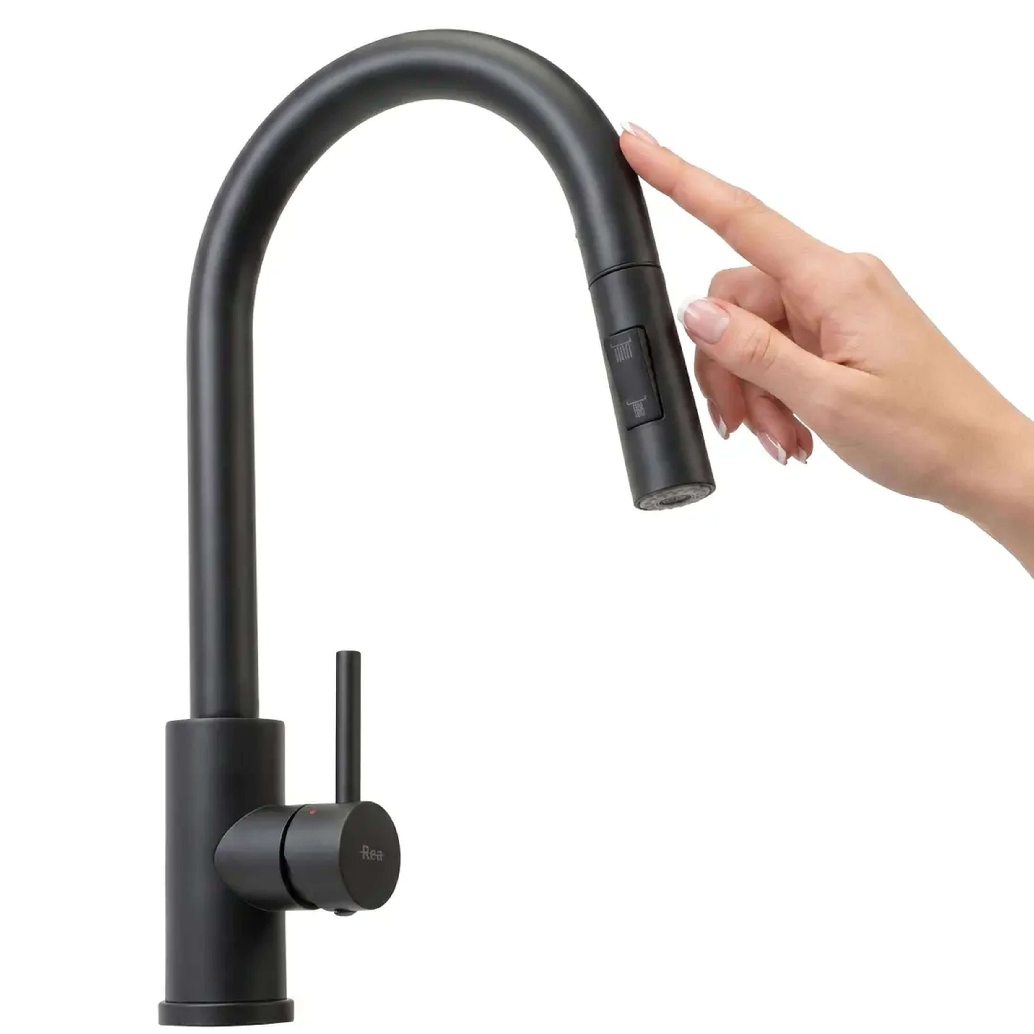 Rea Fresh baterie bucătărie pe picior negru REA-B6734