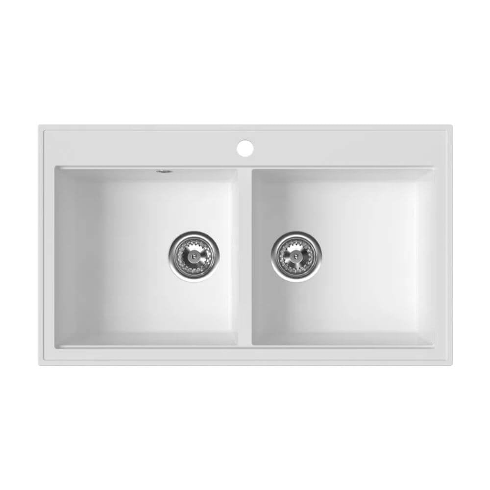 Ferro Stampo chiuvetă din granit 86x50 cm alb DRGS2/50/86WH