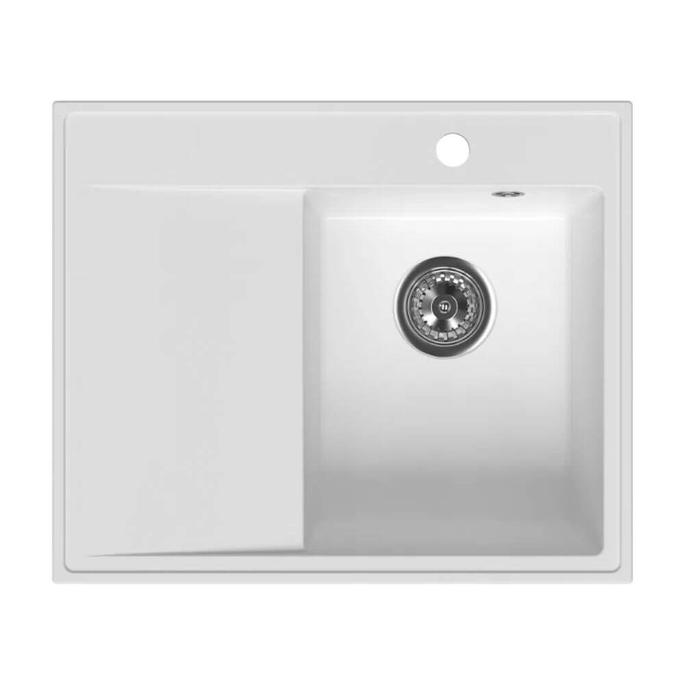 Ferro Stampo chiuvetă din granit 60x50 cm alb DRGS-R/50/60WH