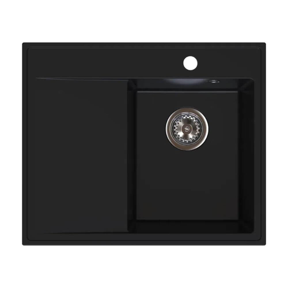 Ferro Stampo chiuvetă din granit 60x50 cm negru DRGS-R/50/60BM