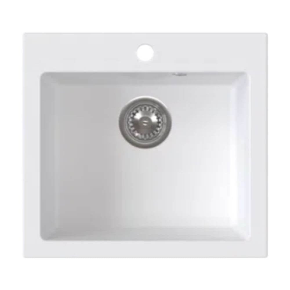 Ferro Stampo chiuvetă din granit 49x45 cm alb DRGS1/45/49WH