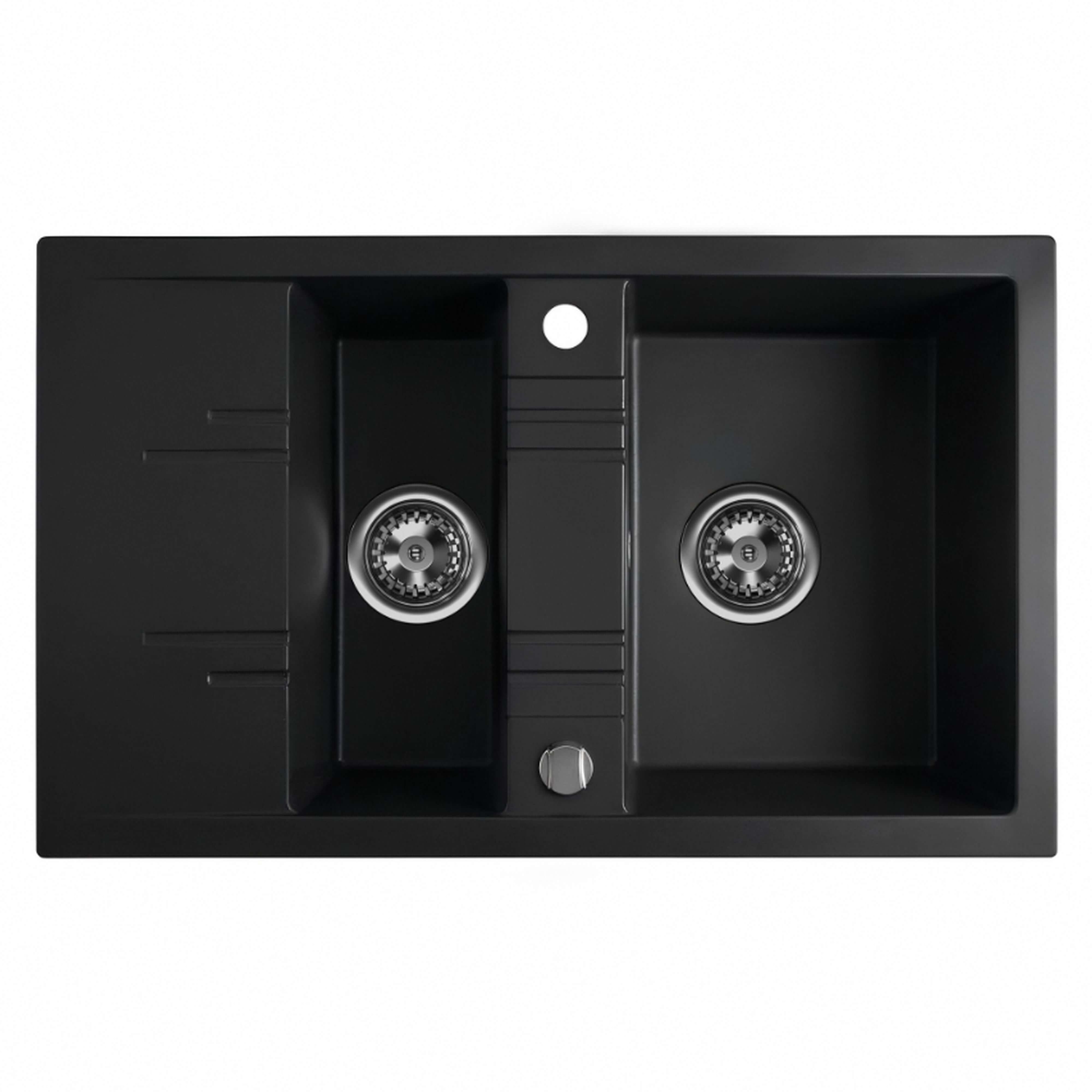 Ferro Mezzo II chiuvetă din granit 79x48 cm negru DRGM3-48-79BM