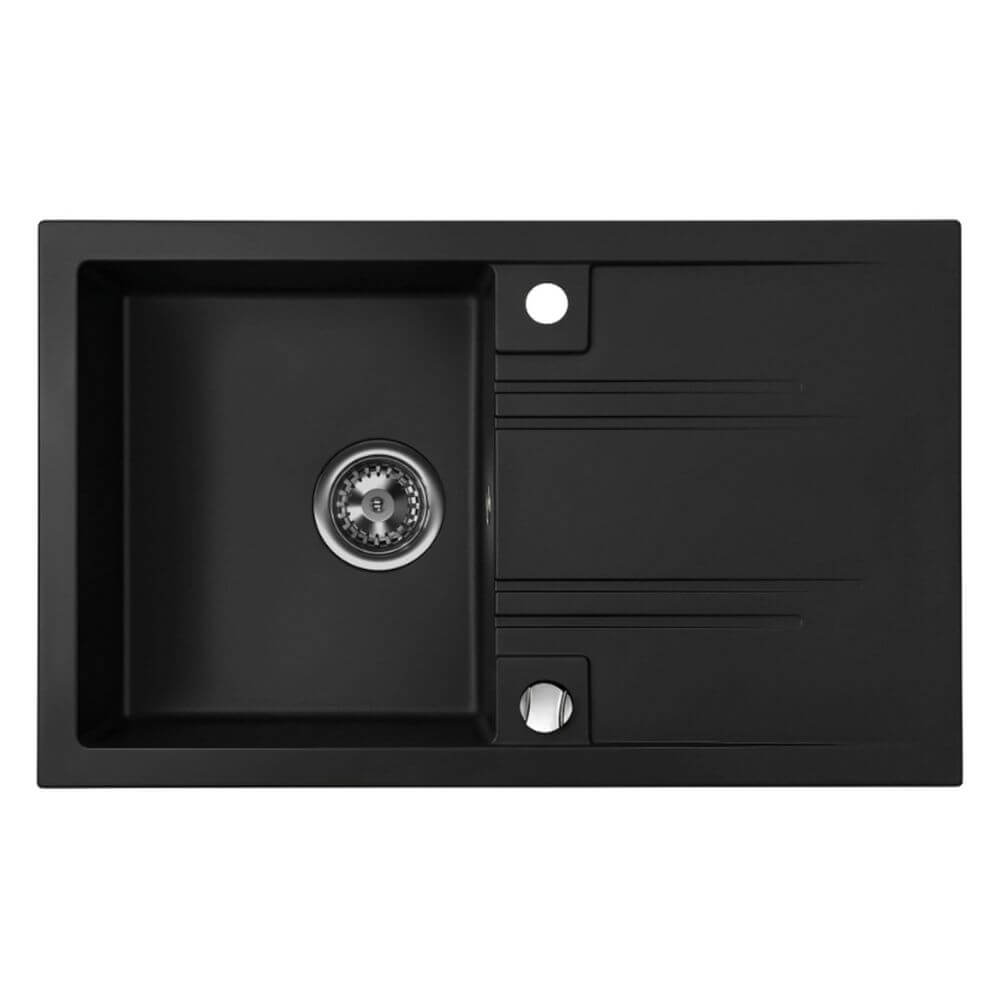 Ferro Mezzo II chiuvetă din granit 78x48 cm negru DRGM48-78BM