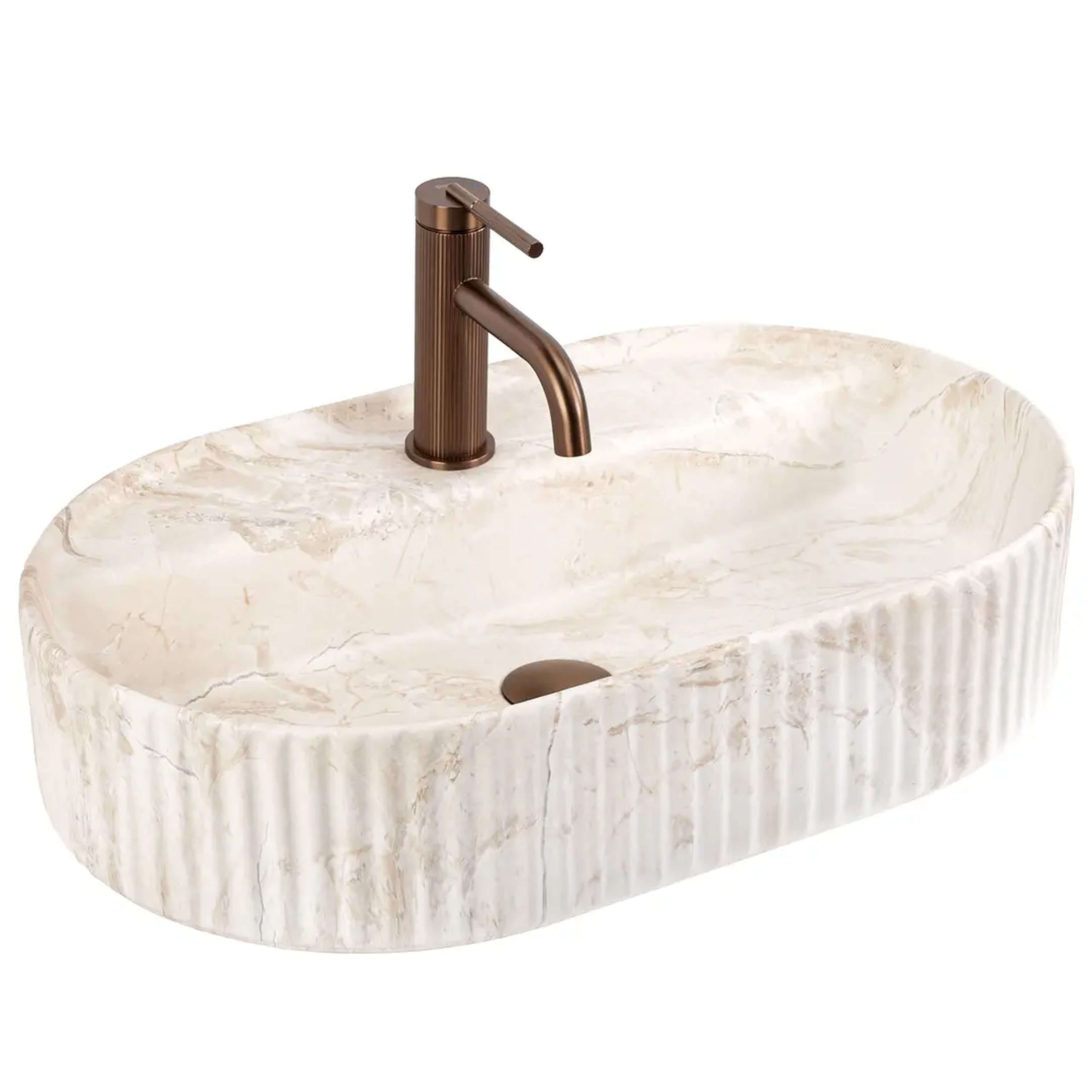 Rea Marcela lavoar 60x37 cm ovale de blat maro/bej mat REA-U3519