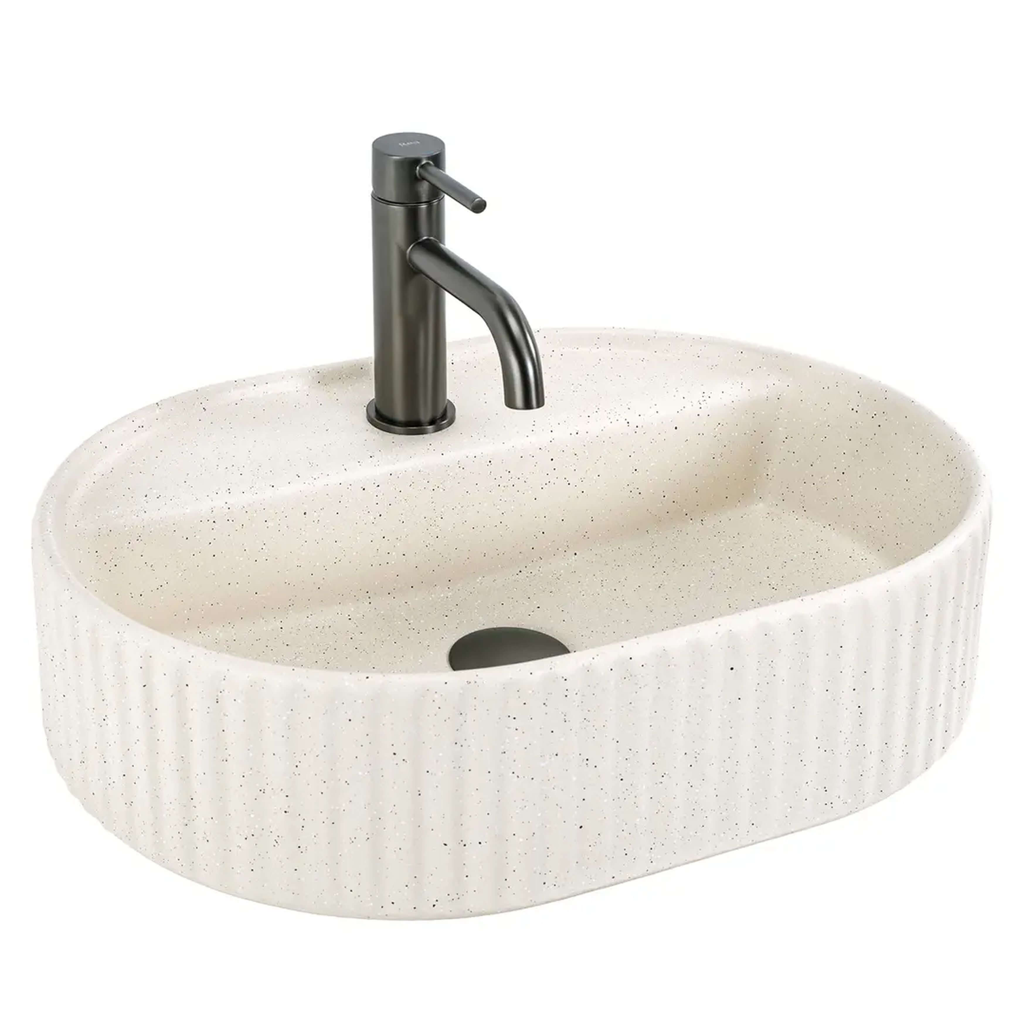 Rea Marcela lavoar 50x35.5 cm ovale de blat maro/bej mat REA-U3516