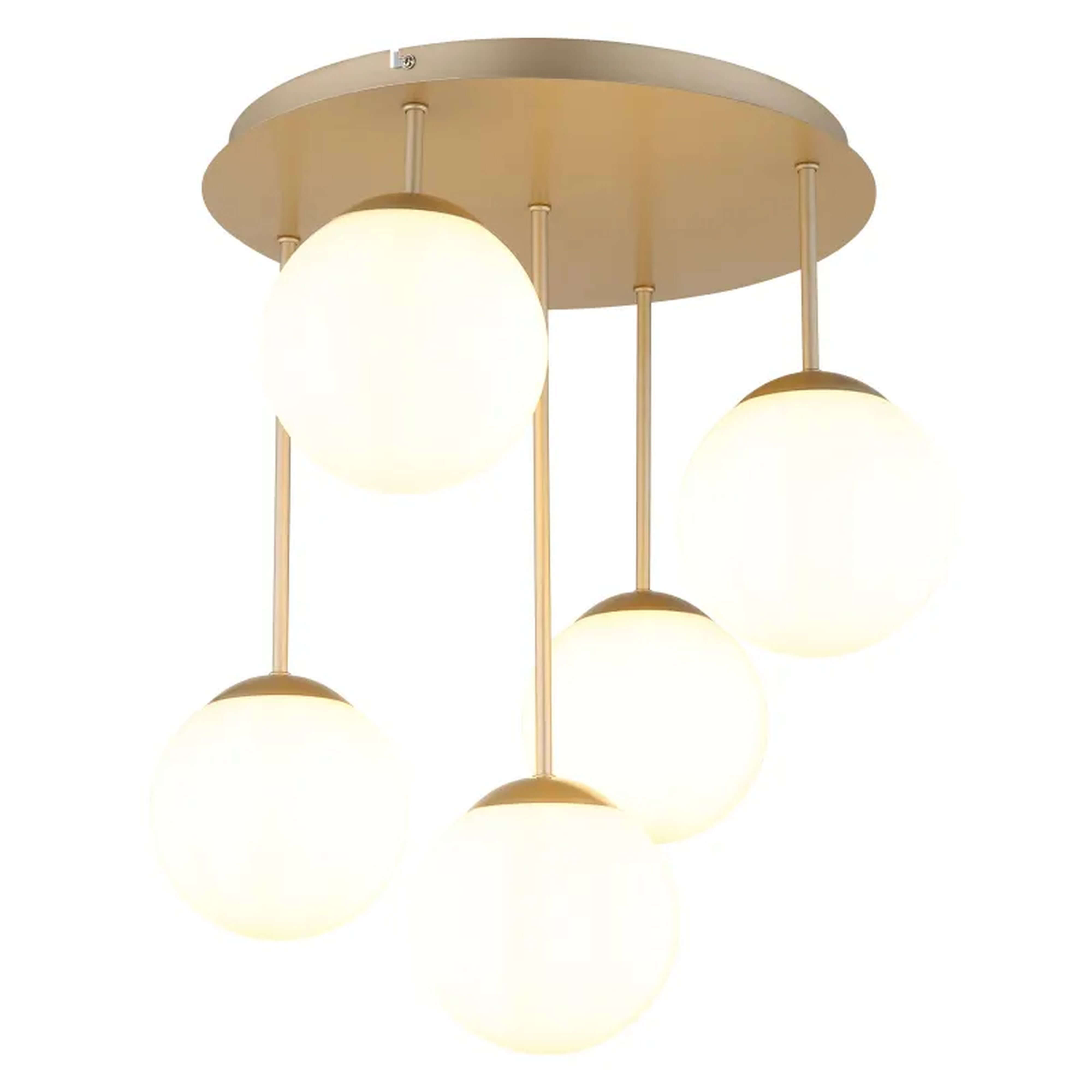 Globo Lighting Harmon lampă de tavan 5x25 W alb-maro 47441-5CH