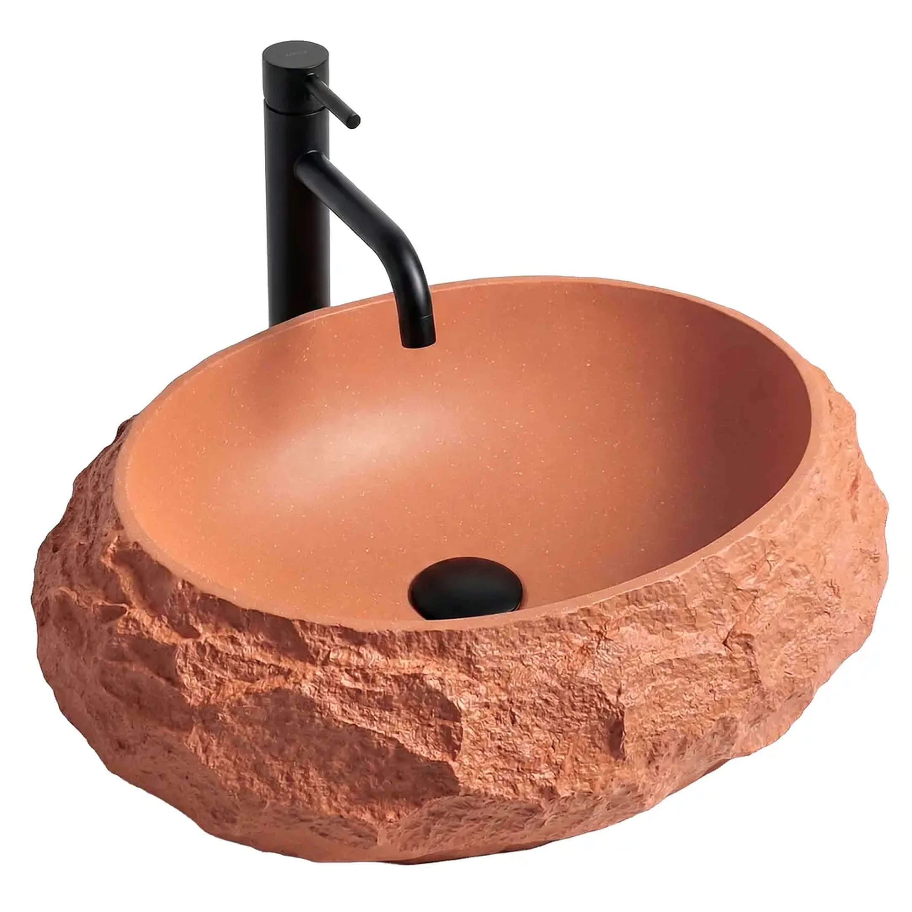 Rea Mika lavoar 50x38 cm ovale de blat gri/piatră-maro/bej mat REA-U7349