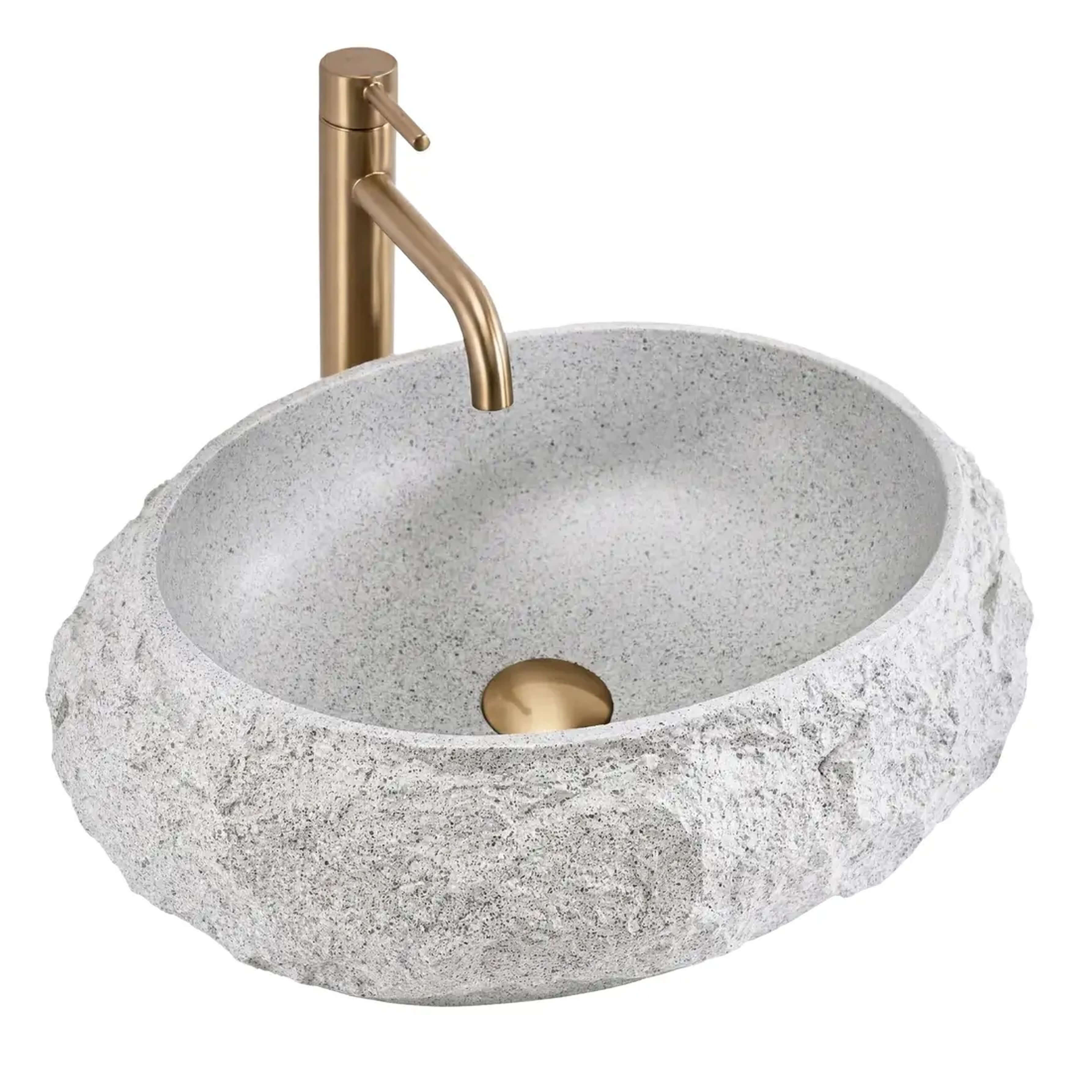 Rea Mika lavoar 50x38 cm ovale de blat gri/piatră-maro/bej mat REA-U4332