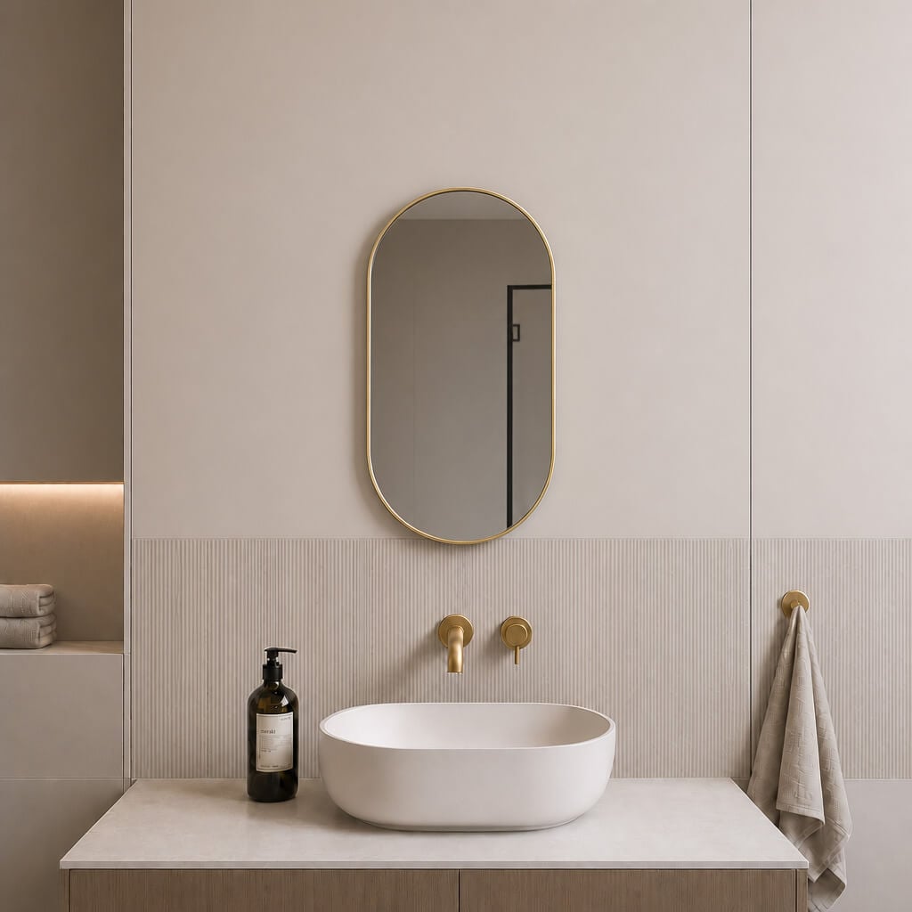 Baltica Design Aluma oglindă 50x70 cm oval auriu 5904107933580