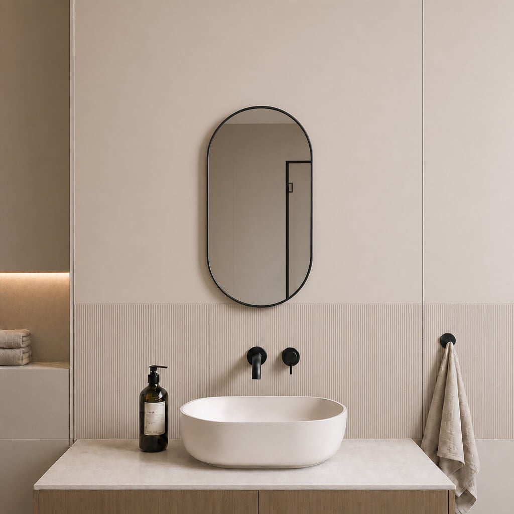Baltica Design Aluma oglindă 40x80 cm oval negru 5904107933559