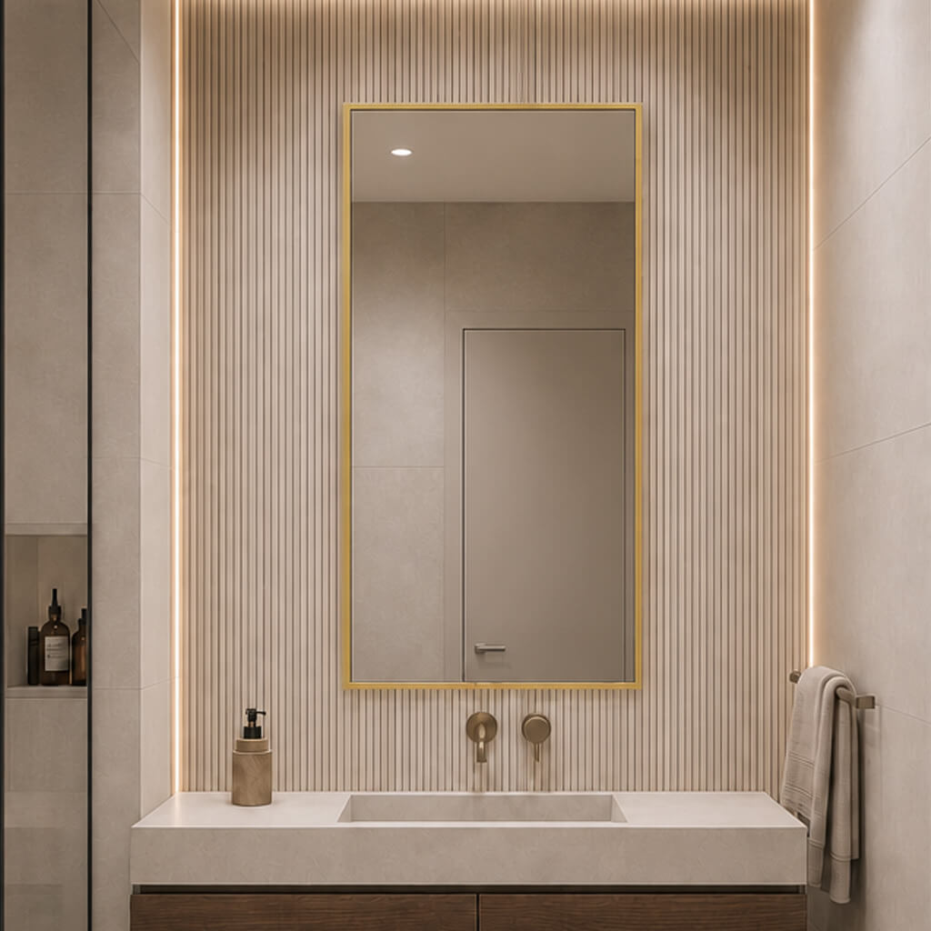 Baltica Design Aluma oglindă 50x100 cm dreptunghiular auriu 5904107933528