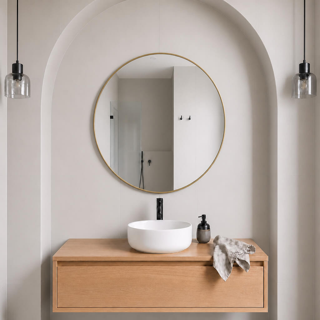 Baltica Design Aluma oglindă 90x90 cm rotund auriu 5904107933382
