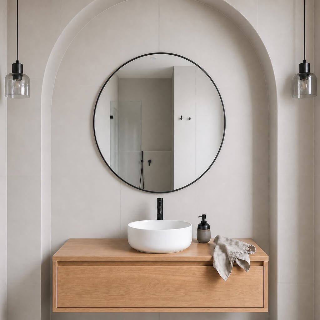 Baltica Design Aluma oglindă 90x90 cm rotund negru 5904107933375
