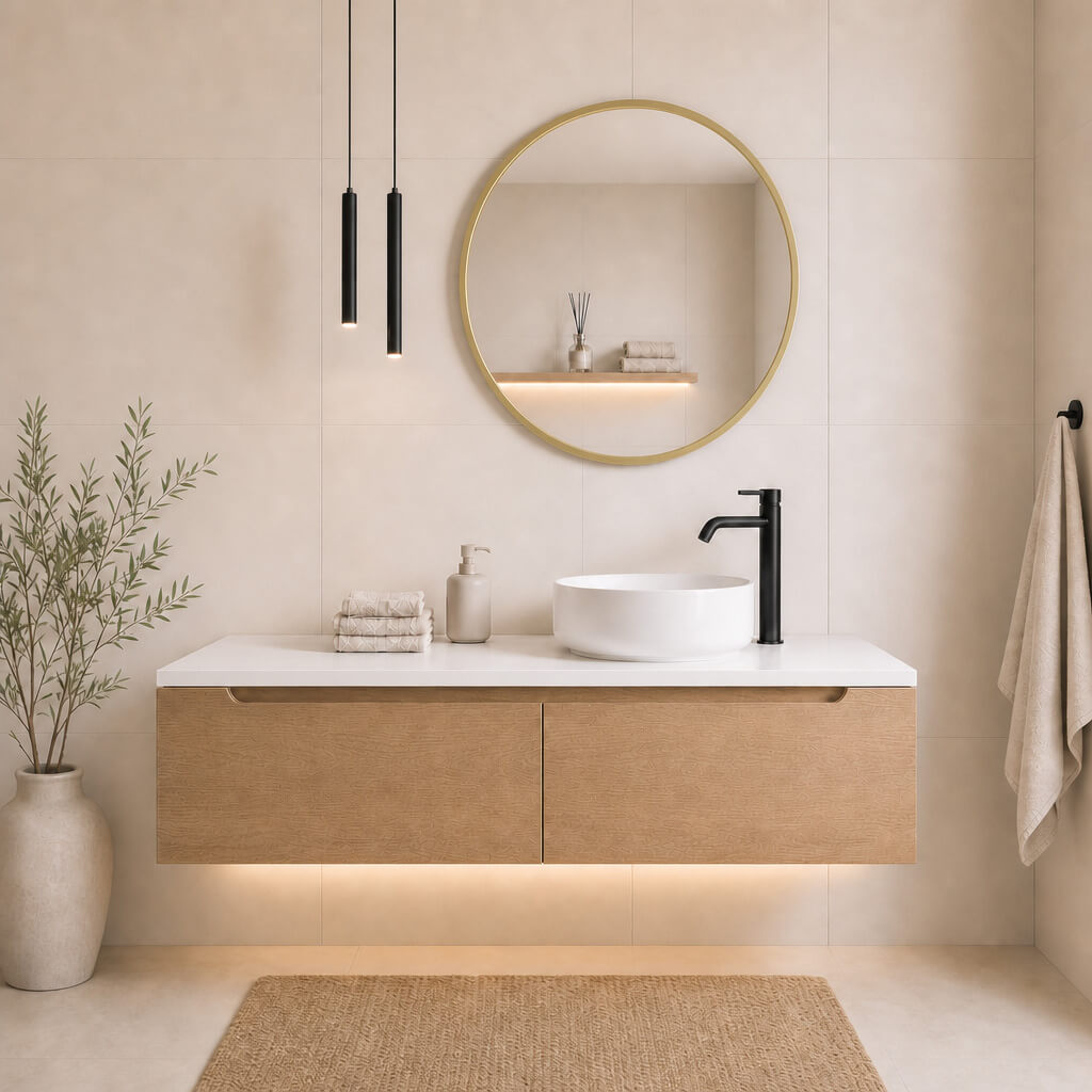 Baltica Design Aluma oglindă 60x60 cm rotund auriu 5904107933320