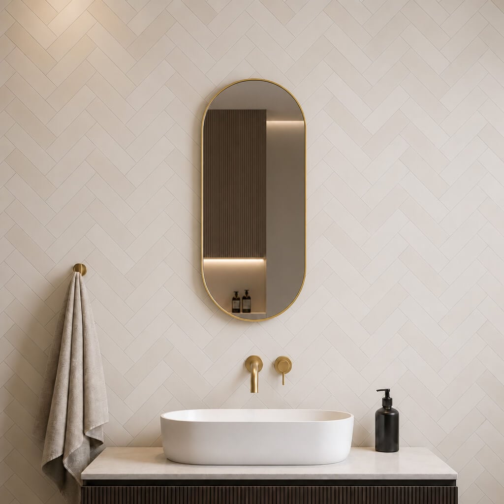 Baltica Design Aluma oglindă 45x90 cm oval auriu 5904107933603
