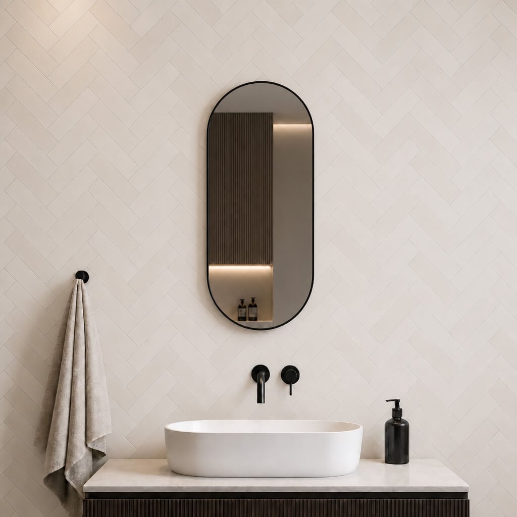 Baltica Design Aluma oglindă 45x90 cm oval negru 5904107933597