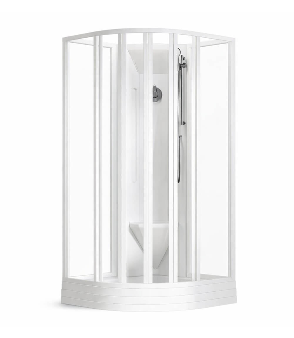 Ravak Supernova cabină cu cădiță 90x90 cm semicircular alb luciu/sticlă transparentă 80677112Z1