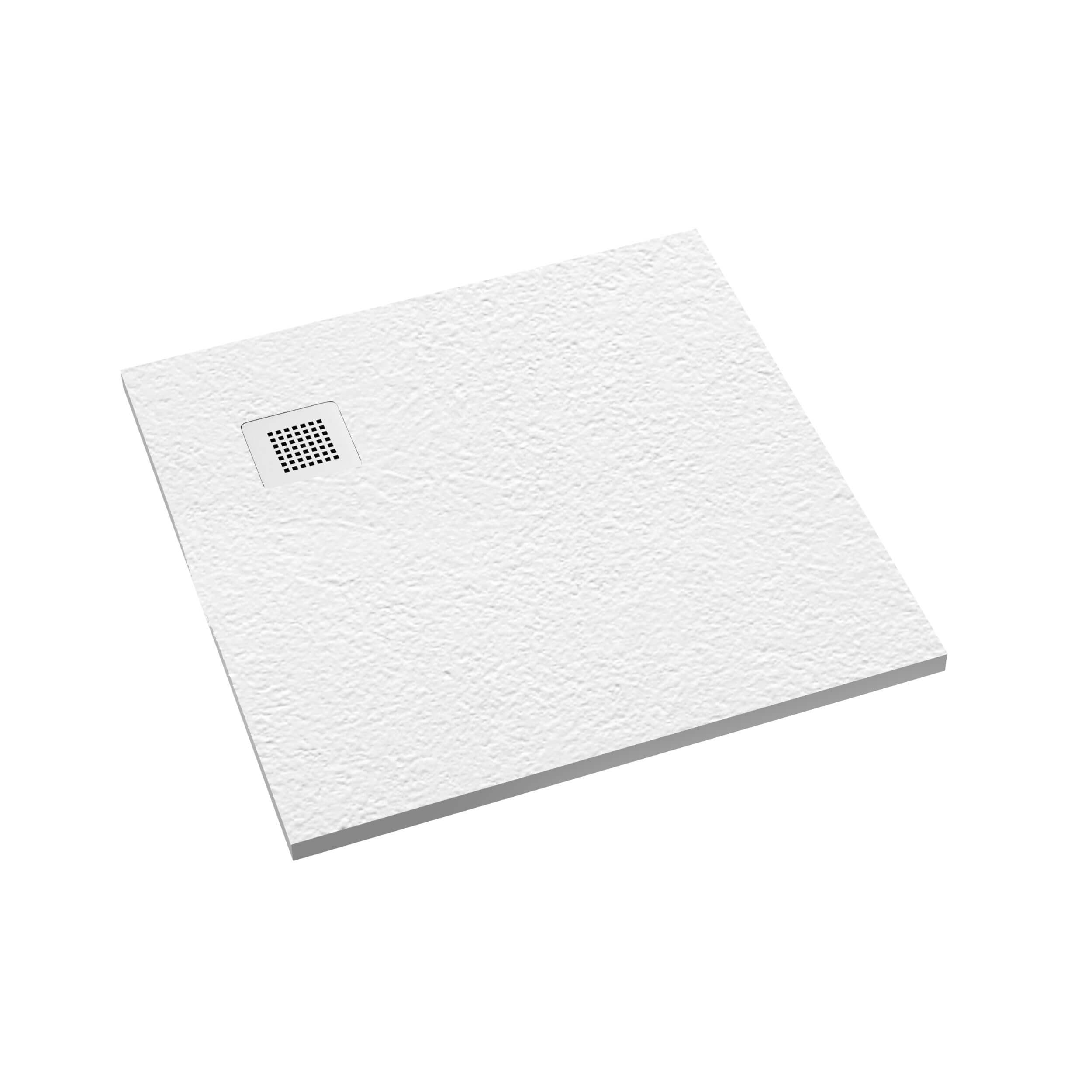 Schedpol Kalait Grooved White Stone cădiță de duș pătrată 90x90 cm alb 3.3101/B/GR-M2