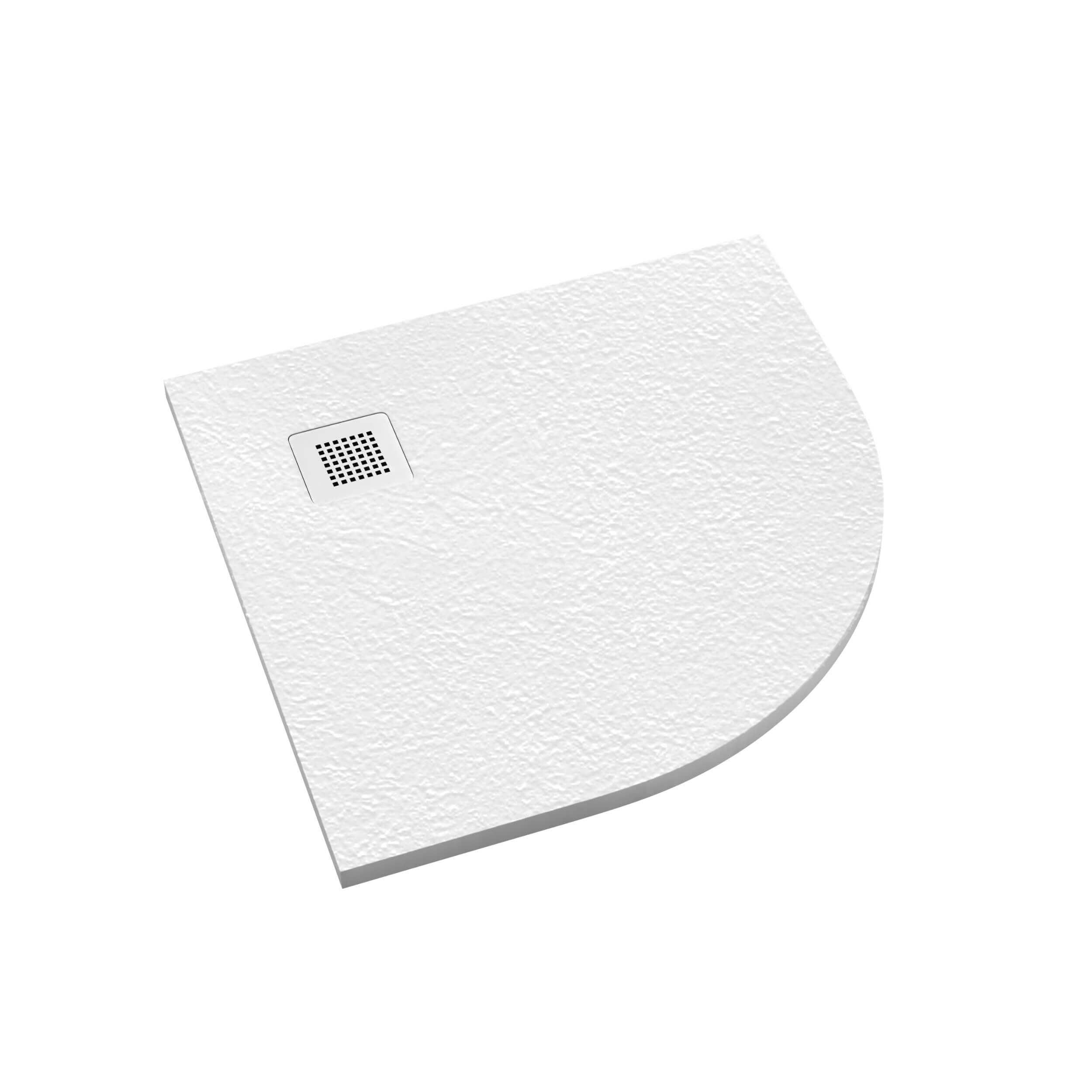 Schedpol Kalait Grooved White Stone cădiță de duș semirotundă 90x90 cm alb 3.3104/B/GR-M2