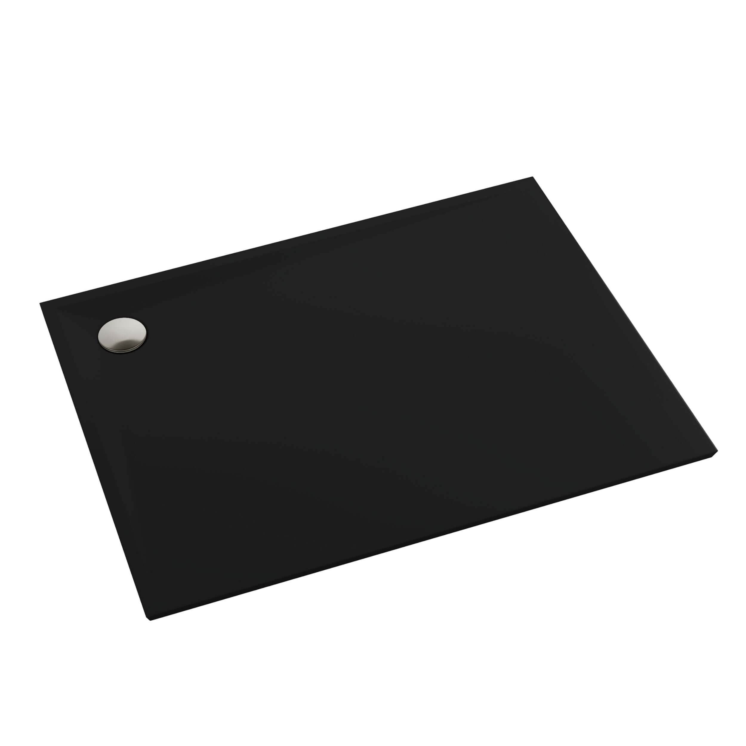 Schedpol Etrusco Black Mat cădiță de duș dreptunghiulară 80x70 cm negru 3.468/C/MG