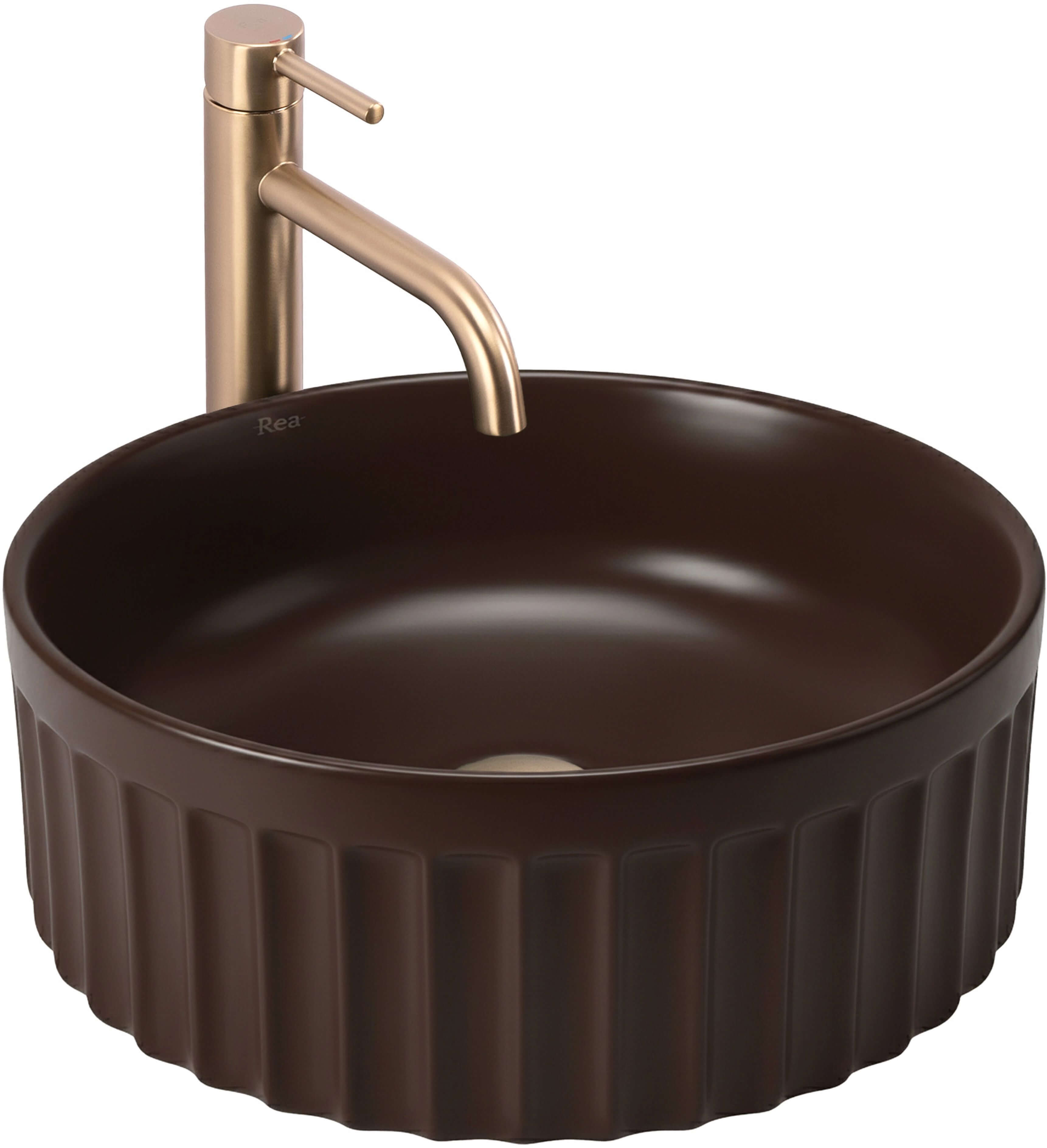 Rea Duo lavoar 38x38 cm rotund de blat maro/bej mat REA-U3604