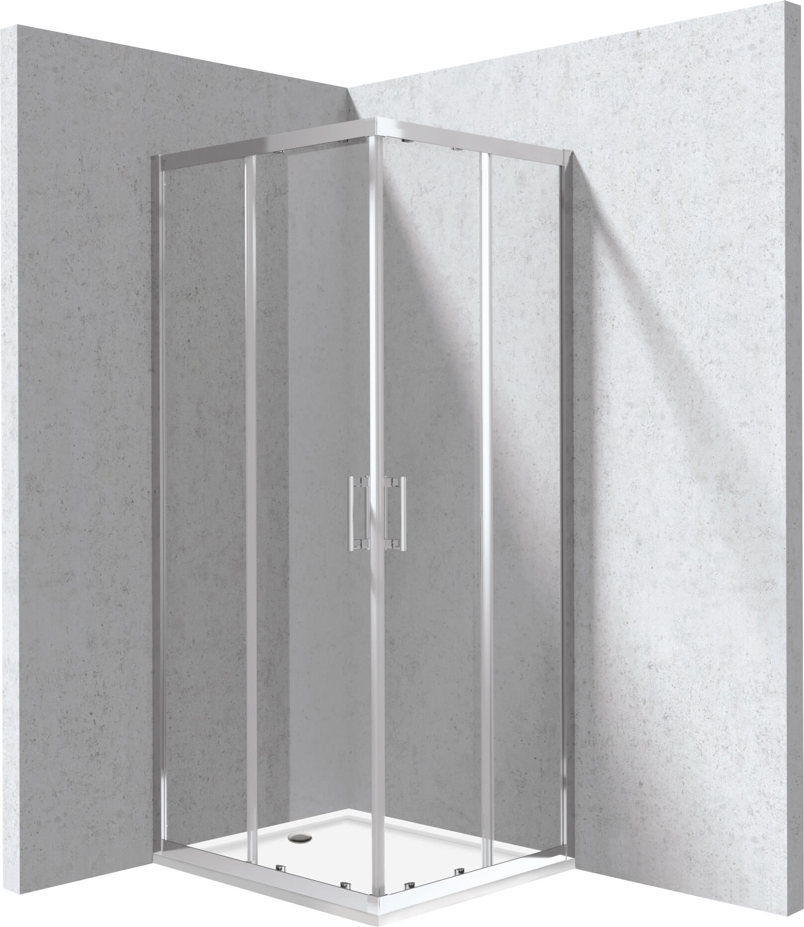 Deante Funkia Evo cabină cu cădiță 90x80 cm dreptunghiular crom luciu/sticlă transparentă KYCP0089P