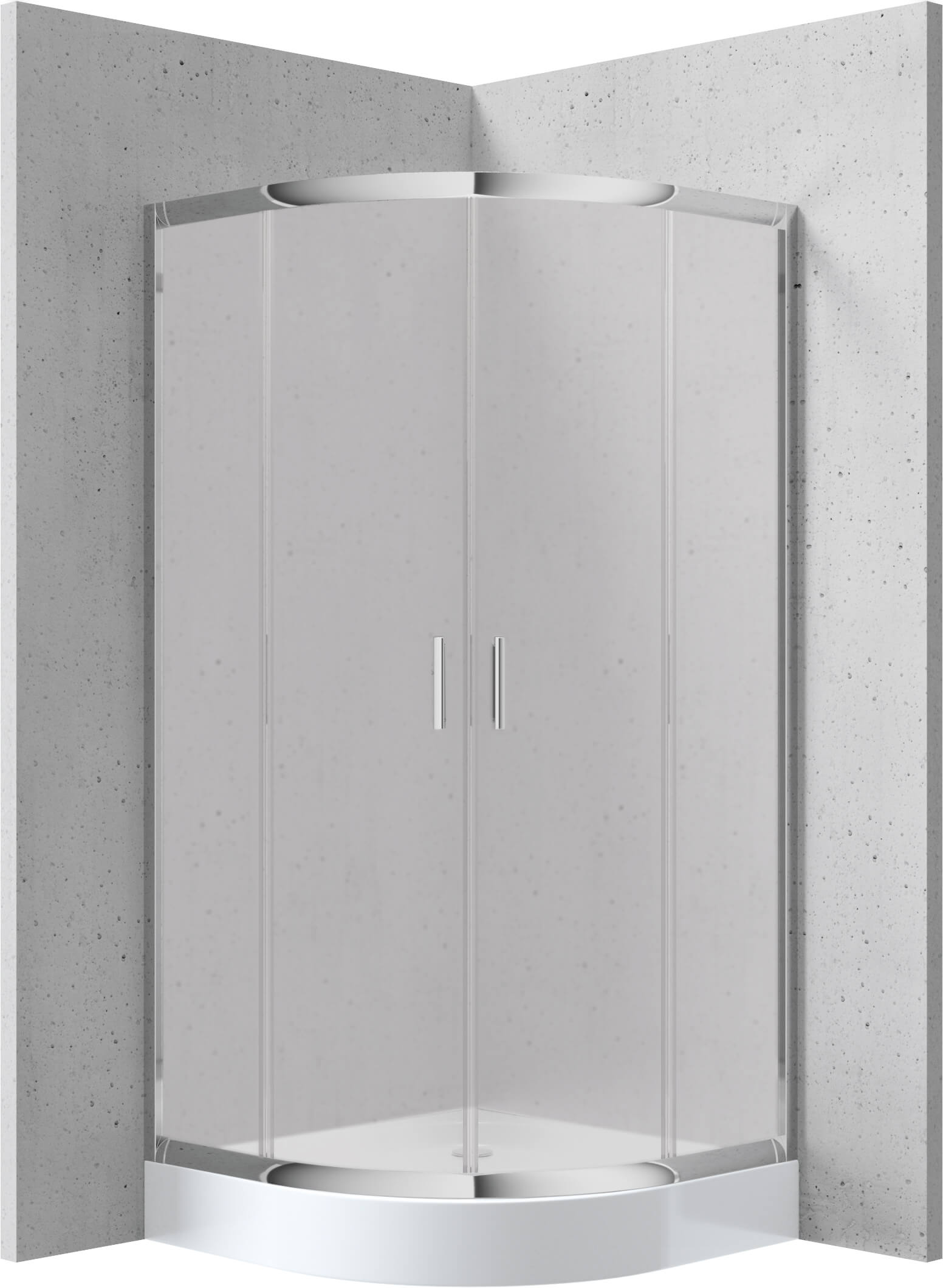 Deante Funkia cabină cu cădiță 90x90 cm semicircular crom luciu/sticlă transparentă KYPZ651K