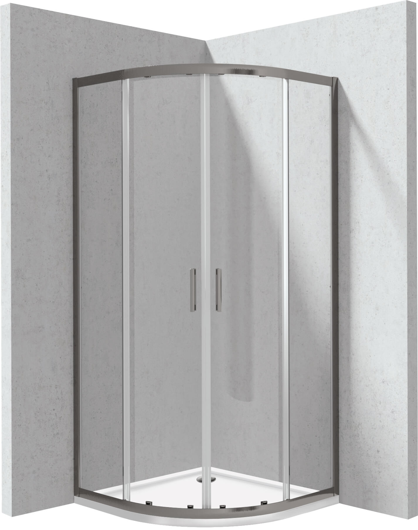 Deante Funkia Evo cabină cu cădiță 90x90 cm semicircular grafit mat/sticlă transparentă KYPPD099P