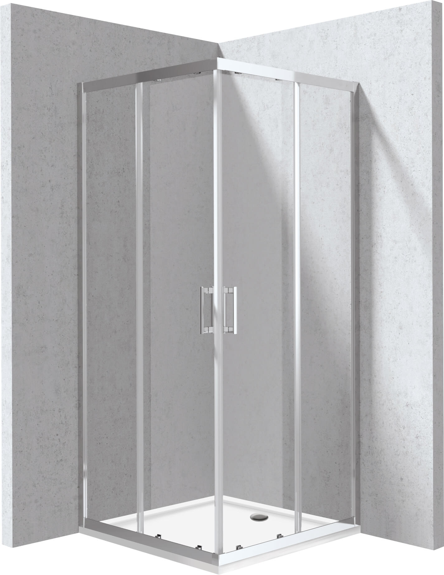 Deante Funkia Evo cabină cu cădiță 80x80 cm pătrat crom luciu/sticlă transparentă KYCP0088P
