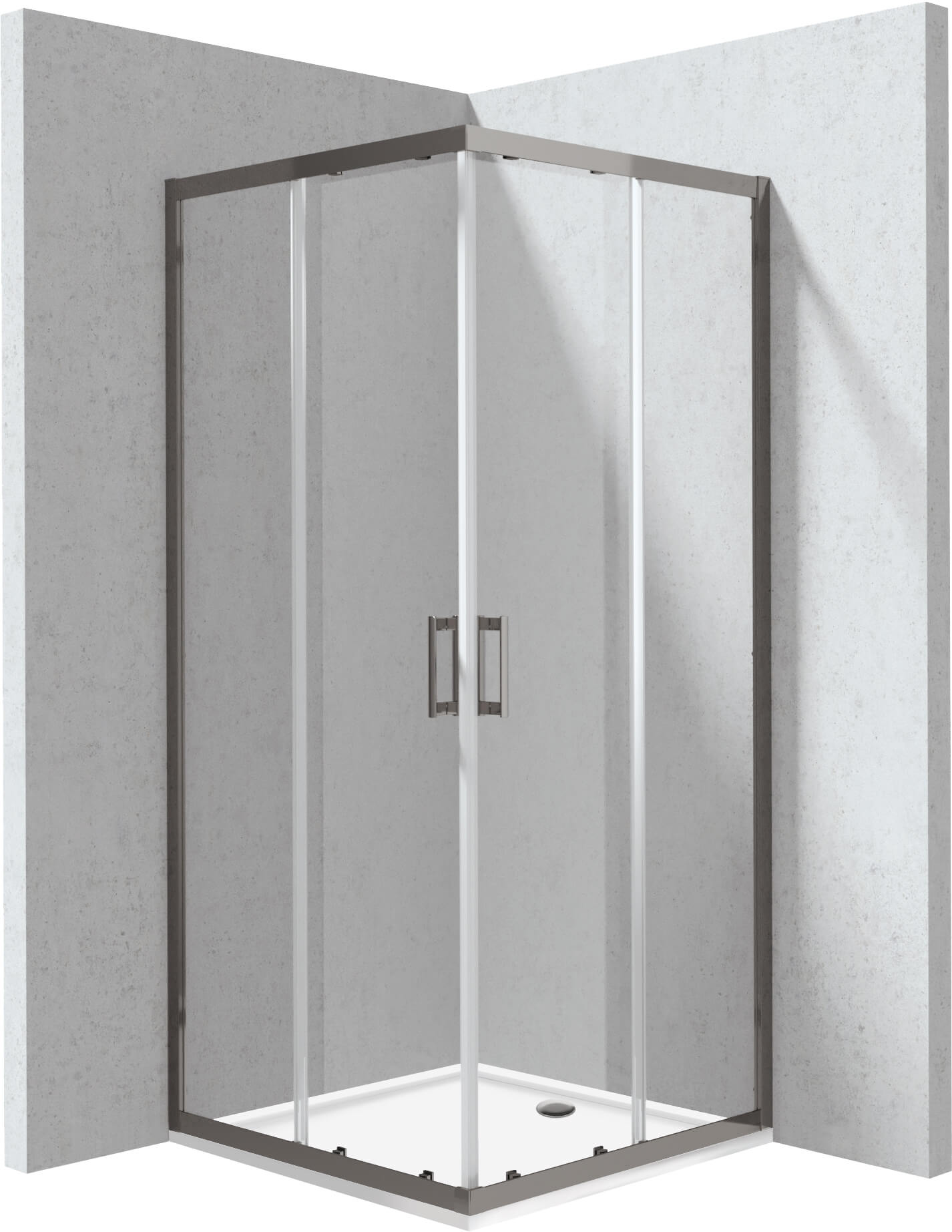 Deante Funkia Evo cabină cu cădiță 80x80 cm pătrat grafit mat/sticlă transparentă KYCPD088P