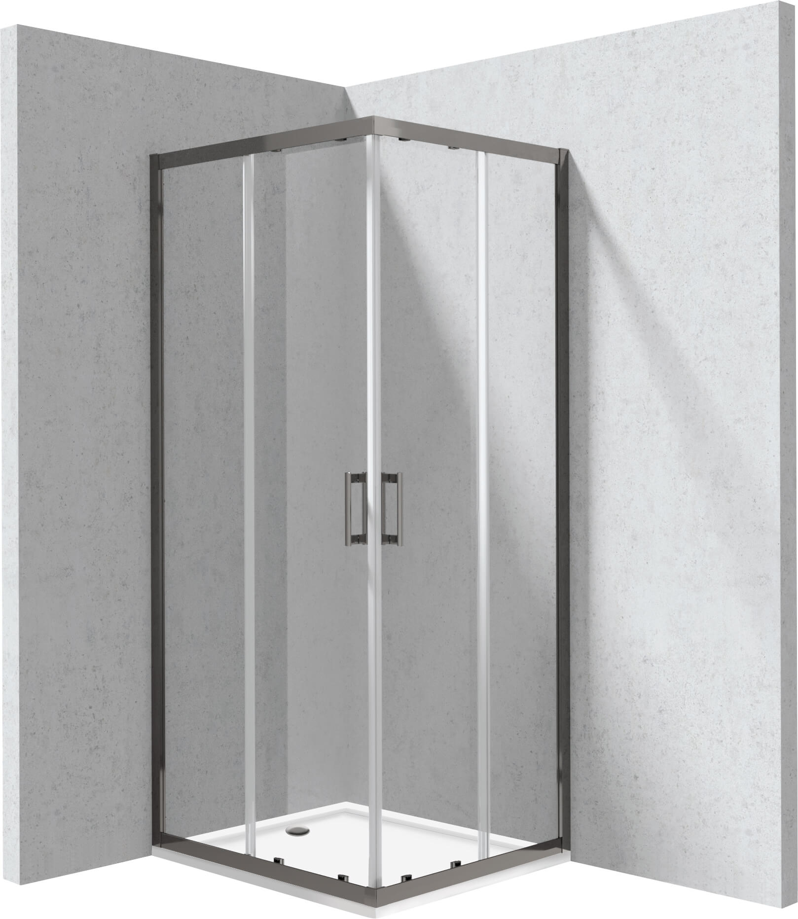 Deante Funkia Evo cabină cu cădiță 90x80 cm dreptunghiular grafit mat/sticlă transparentă KYCPD089P