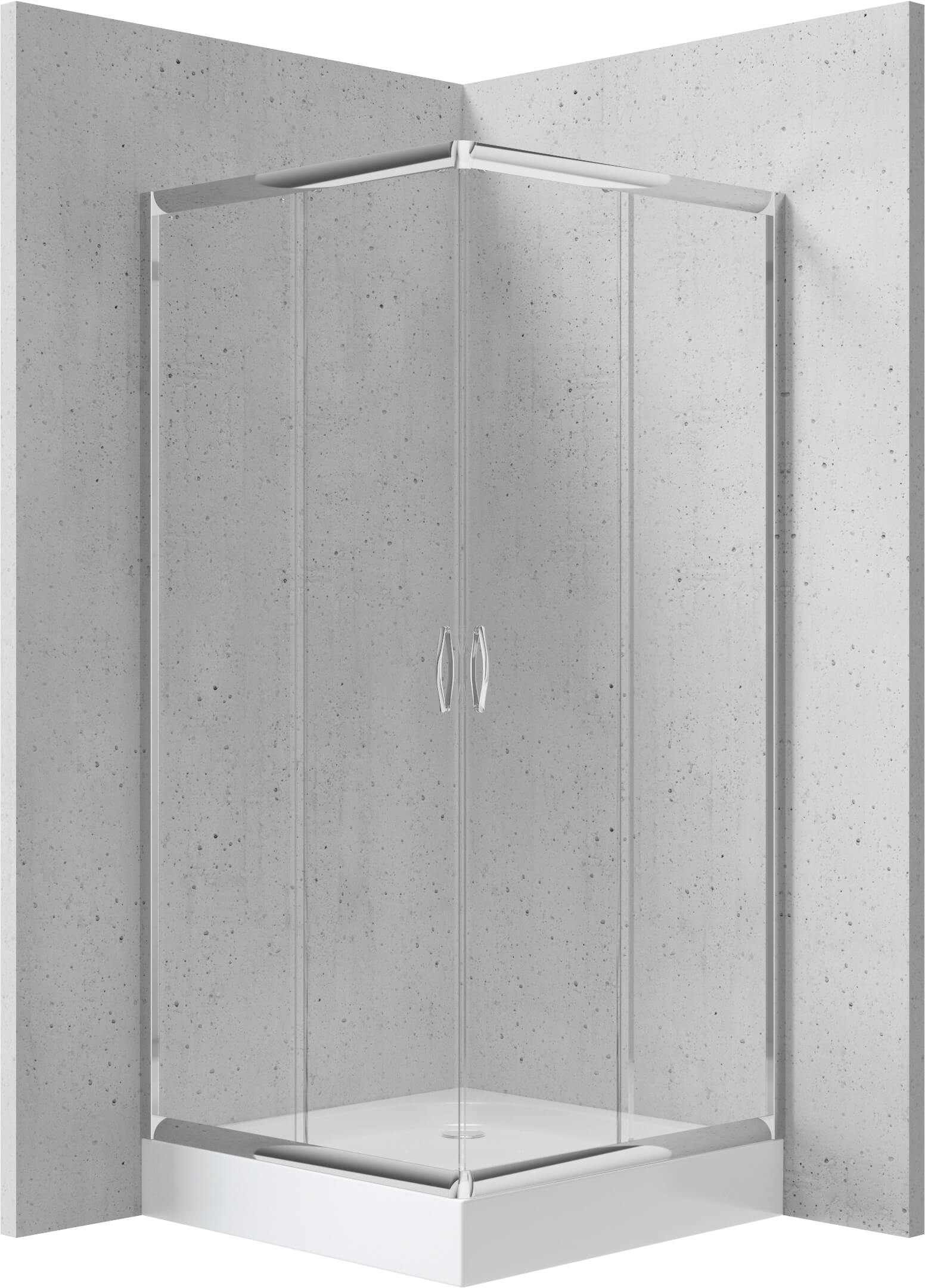 Deante Funkia cabină cu cădiță 80x80 cm pătrat crom luciu/sticlă transparentă KYCZ042K