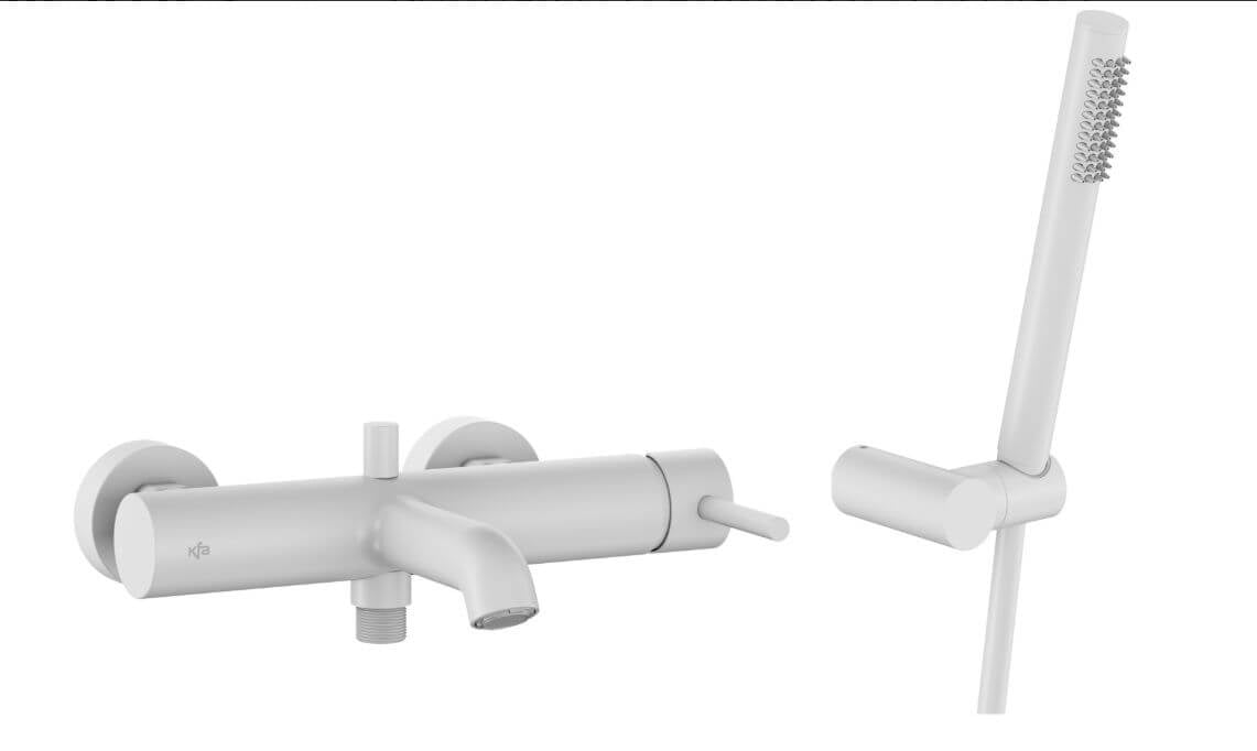 KFA Armatura Moza White baterie cadă-duș perete alb 5034-520-44