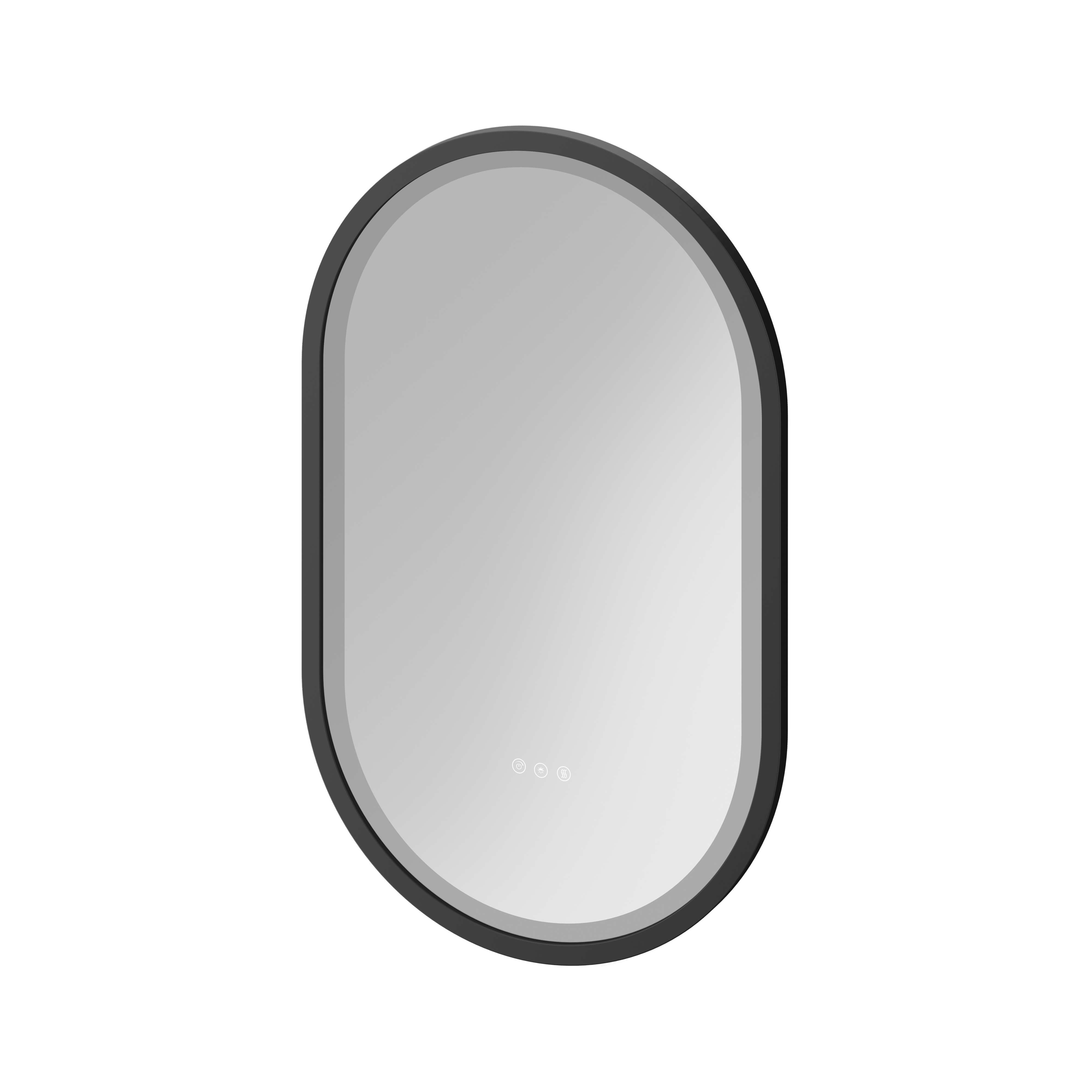 Cersanit Crea II oglindă 50x80 cm oval cu iluminare cu covoraș de încălzire negru S1058–034