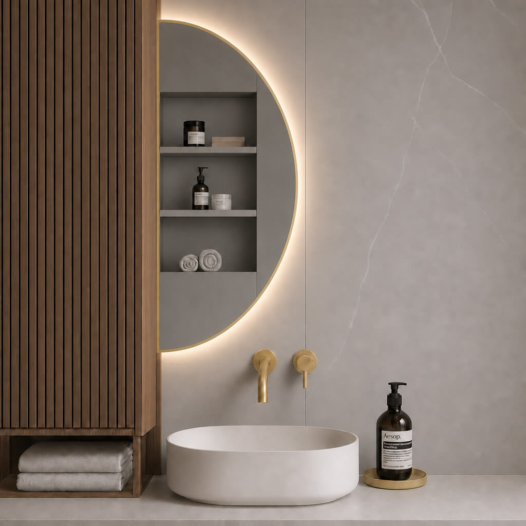 Baltica Design Aluma oglindă 60x120 cm cu iluminare auriu 5904107934563