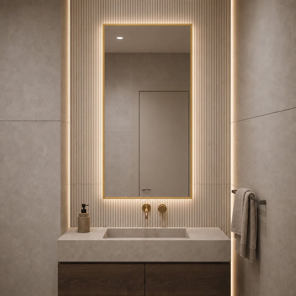Baltica Design Aluma oglindă 60x80 cm dreptunghiular cu iluminare auriu 5904107934280