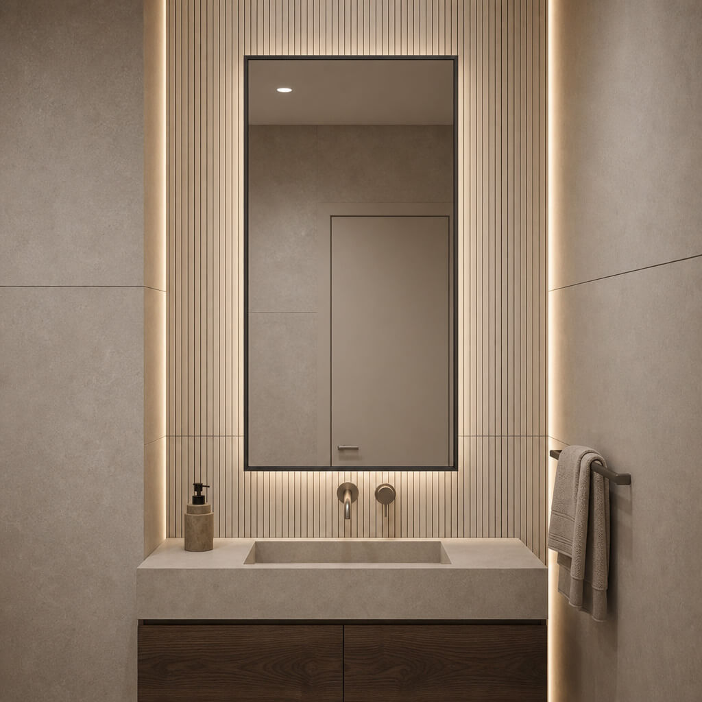 Baltica Design Aluma oglindă 60x80 cm dreptunghiular cu iluminare negru 5904107934242
