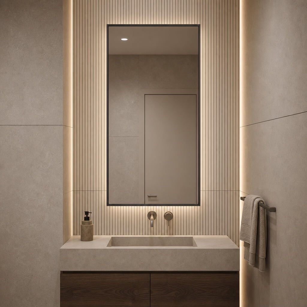 Baltica Design Aluma oglindă 50x70 cm dreptunghiular cu iluminare negru 5904107934174