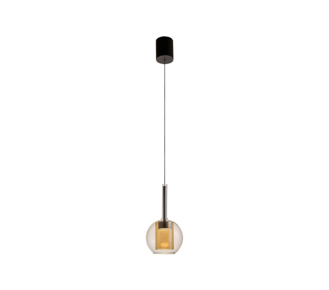Zuma Line Tagna lampă suspendată 1x6 W negru-chihlimbar 251001-AM