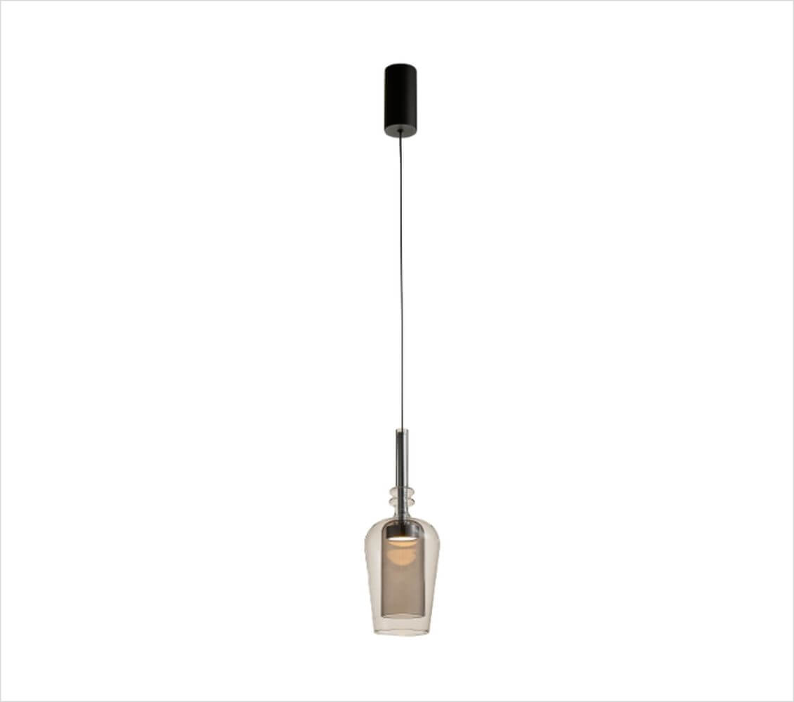 Zuma Line Tagna lampă suspendată 1x6 W negru-fumuriu 251010-SM