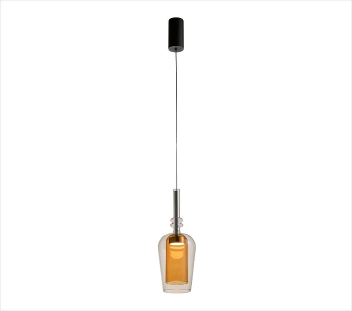 Zuma Line Tagna lampă suspendată 1x6 W negru-chihlimbar 251010-AM