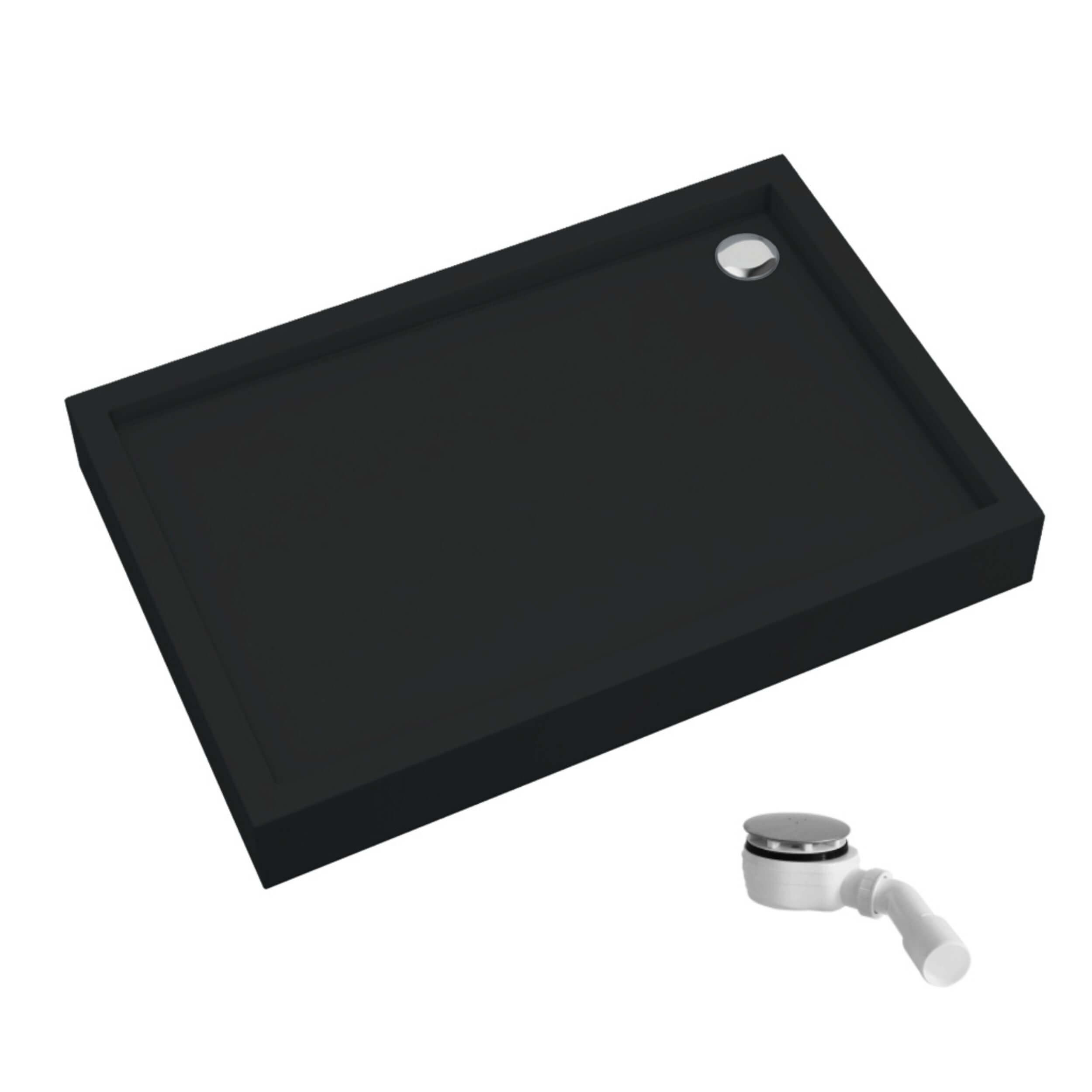 Schedpol Competia New Black Mat cădiță de duș dreptunghiulară 120x80 cm negru 3.4638/C/MG