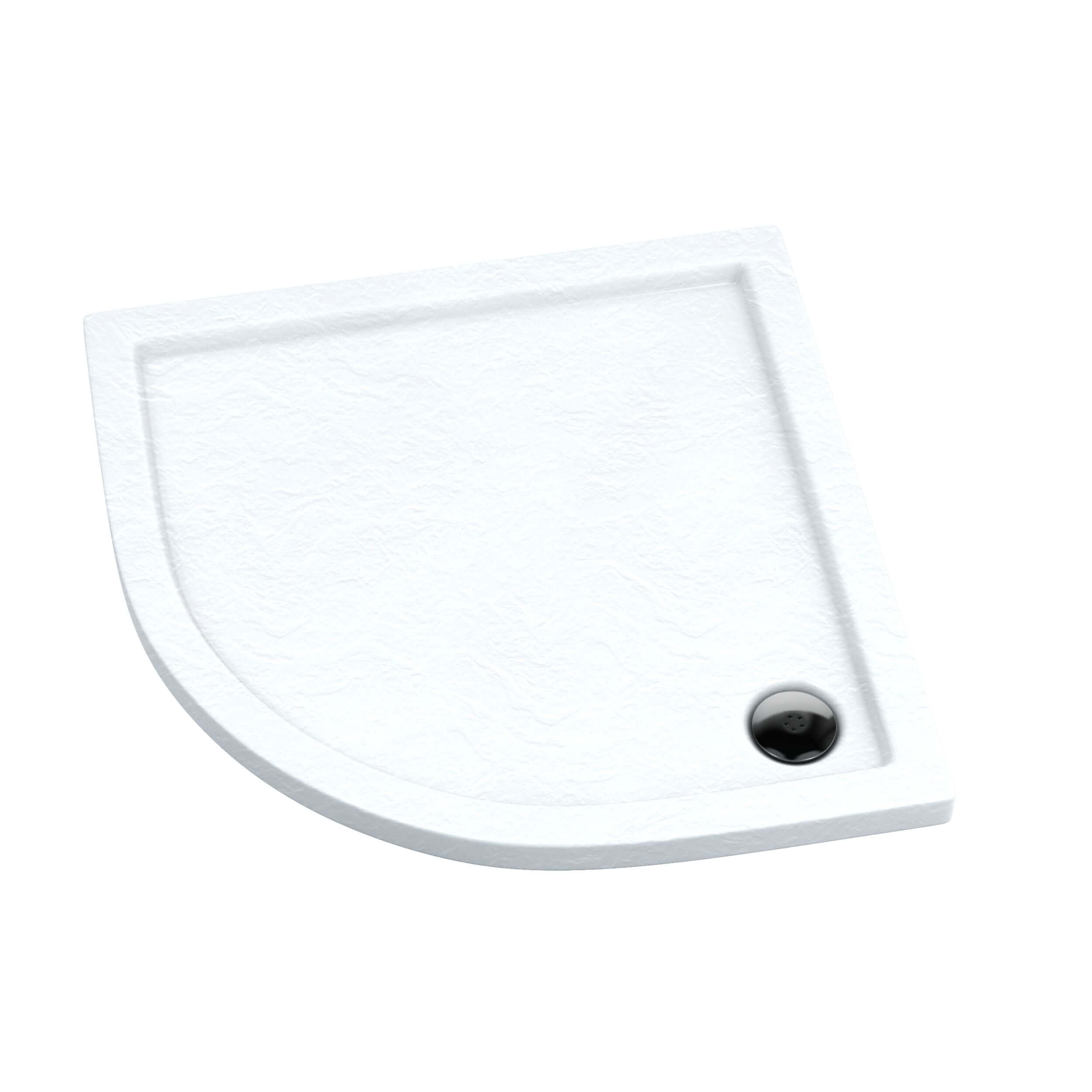 Schedpol Caspar White Stone cădiță de duș semirotundă 90x90 cm alb 3.264/B/ST