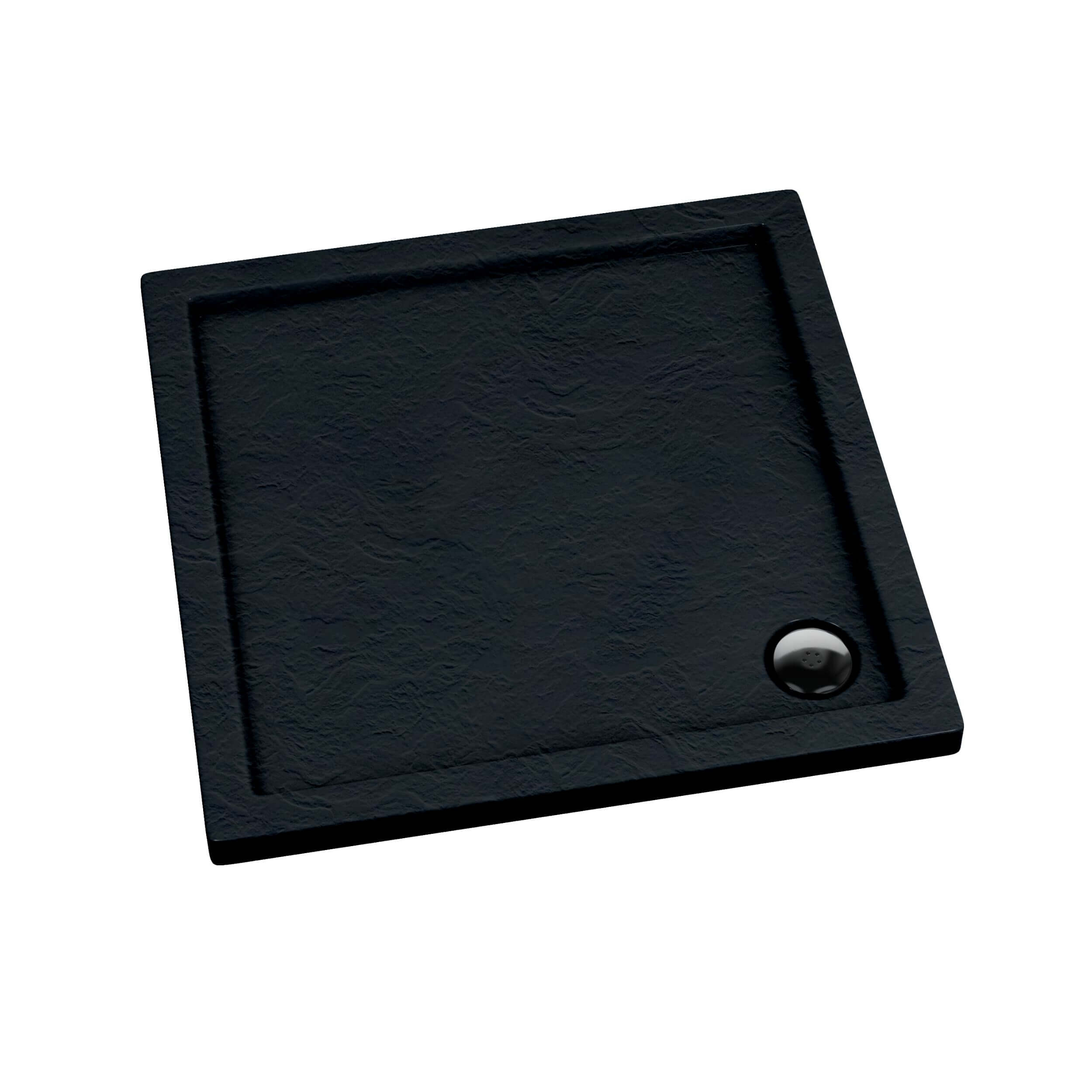Schedpol Caspar Black Stone cădiță de duș pătrată 90x90 cm negru 3.261/C/ST
