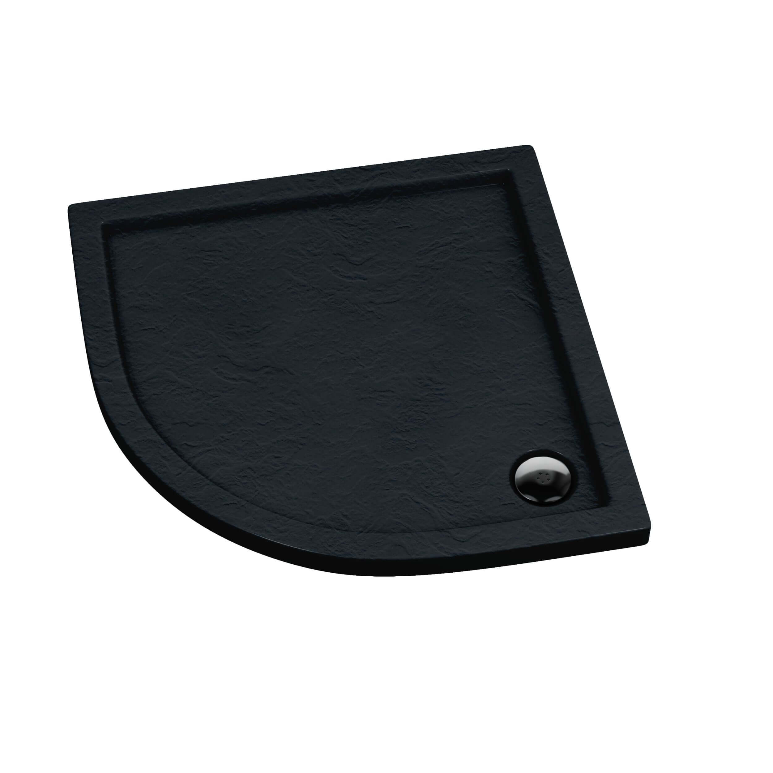 Schedpol Caspar Black Stone cădiță de duș semirotundă 90x90 cm negru 3.264/C/ST